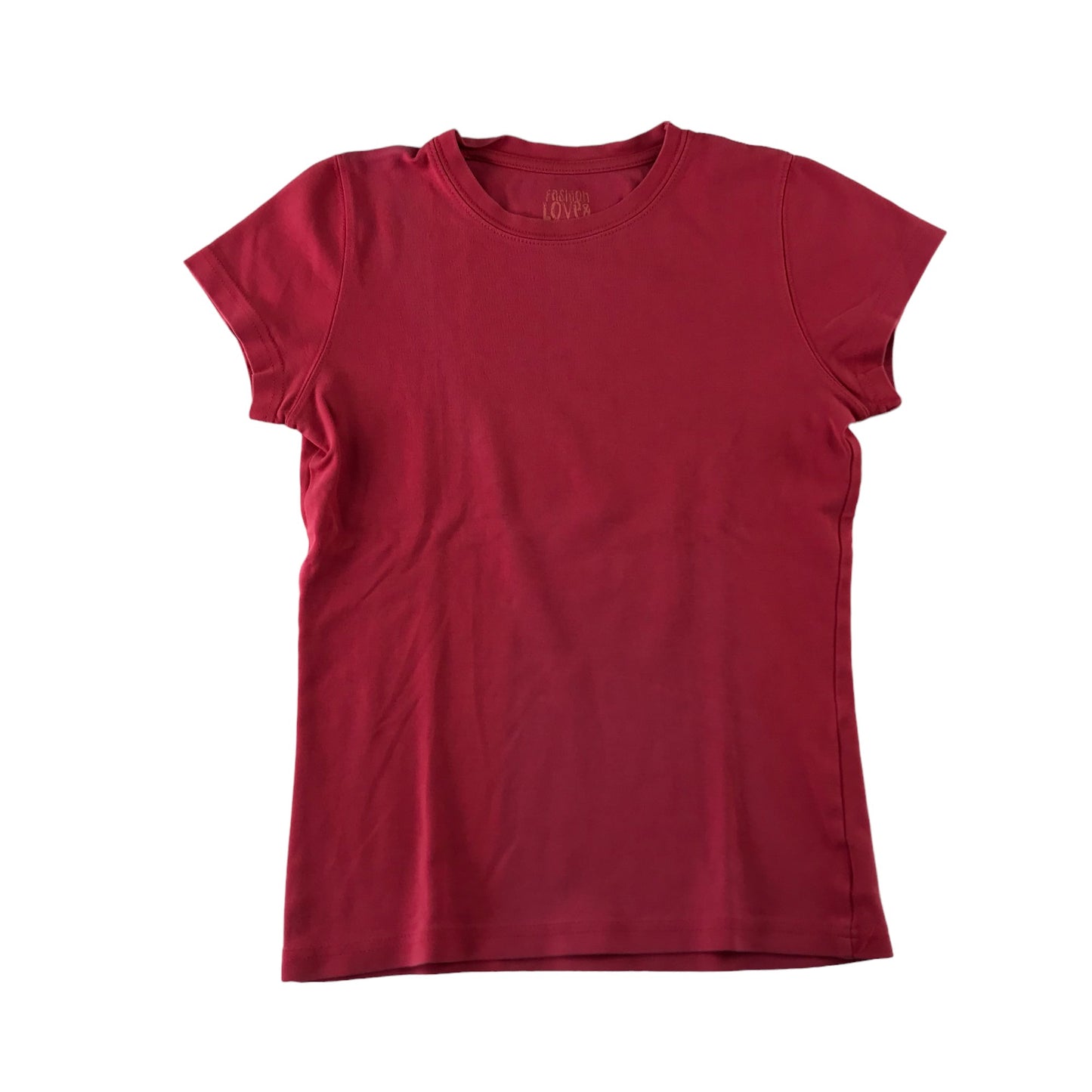 E-vie t-shirt 10-12 years pink plain design short sleeve cotton