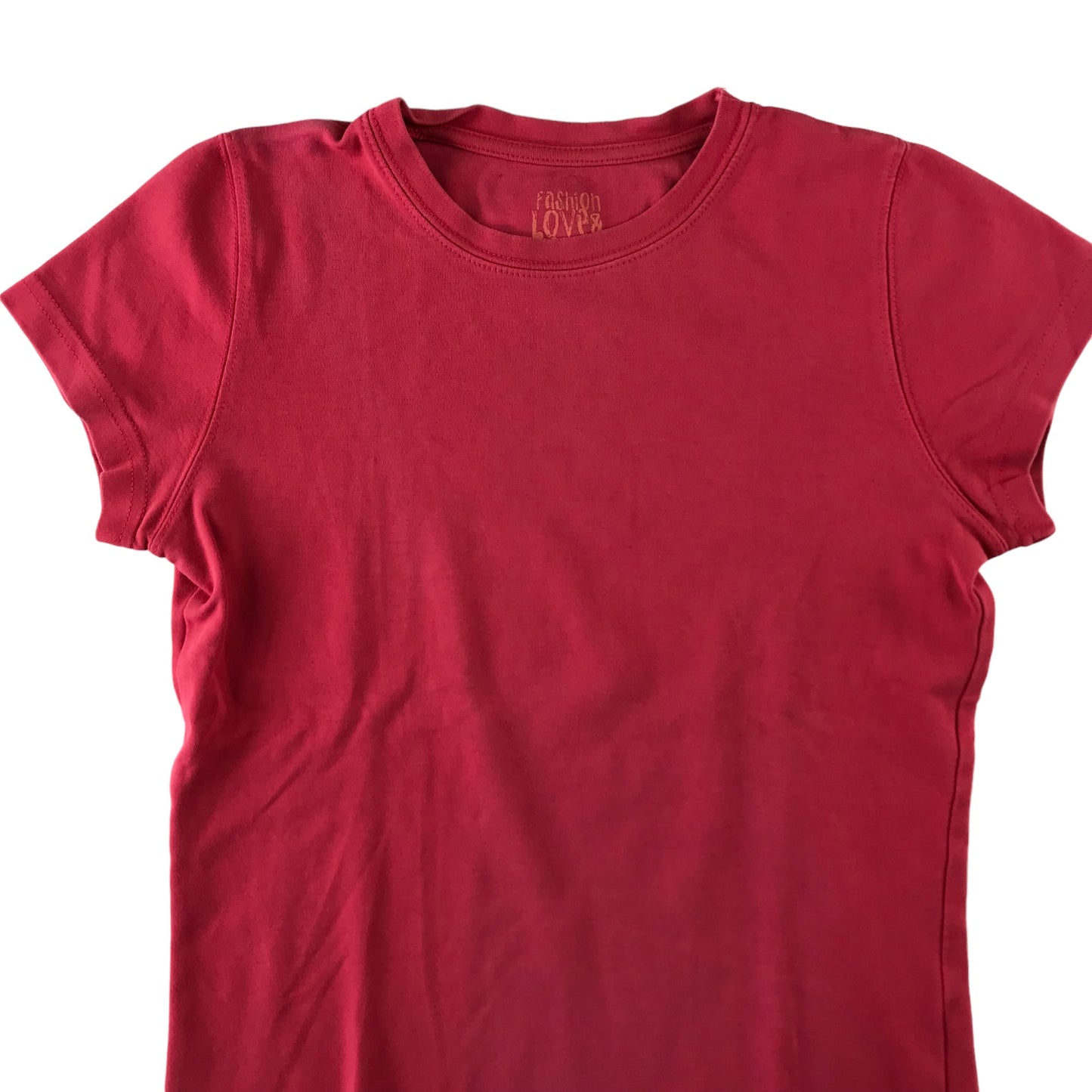 E-vie t-shirt 10-12 years pink plain design short sleeve cotton