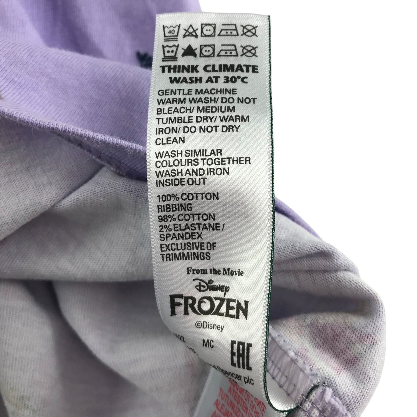 M&S dress 7-8 years lilac Disney Frozen Elsa and Anna cotton