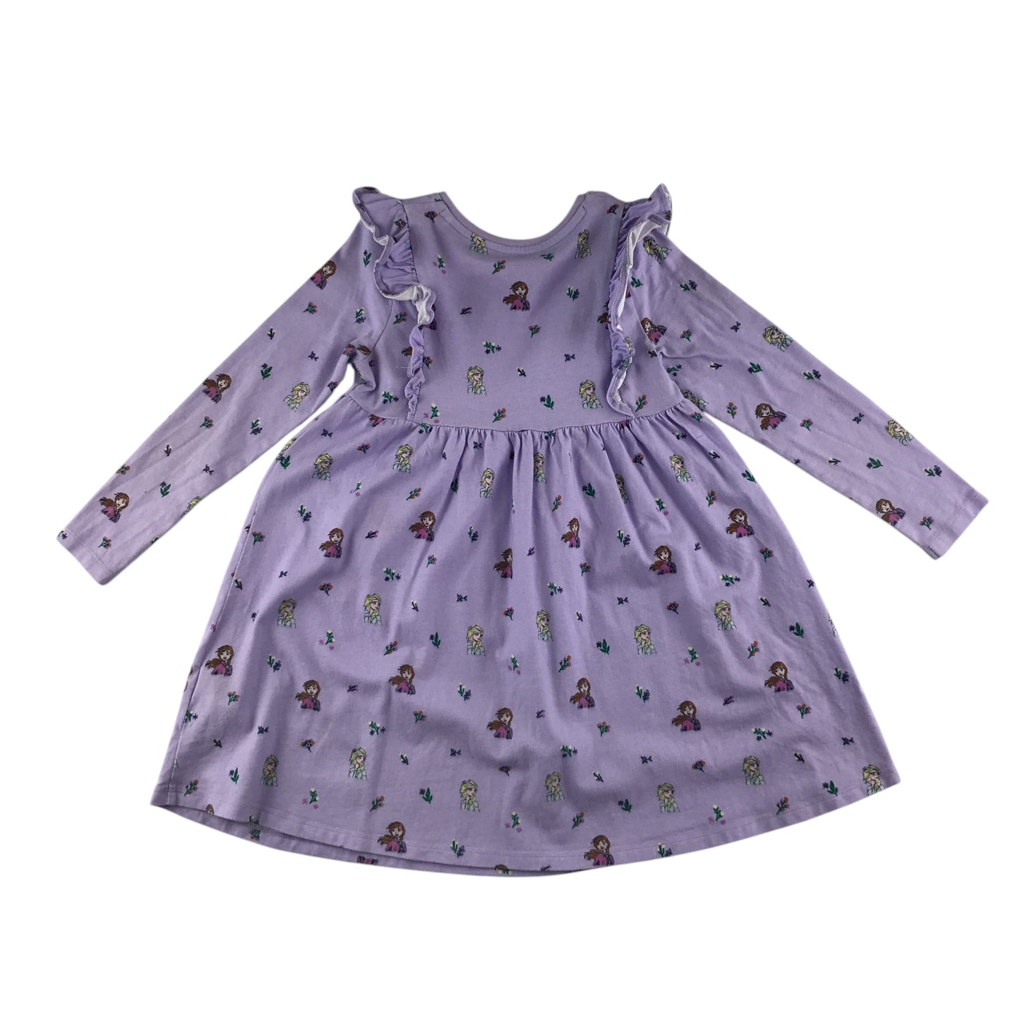 M&S dress 7-8 years lilac Disney Frozen Elsa and Anna cotton