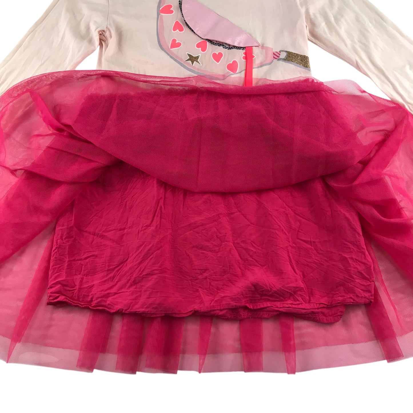 Billie Blush dress 8-10 years pink bumbag detail mesh layered