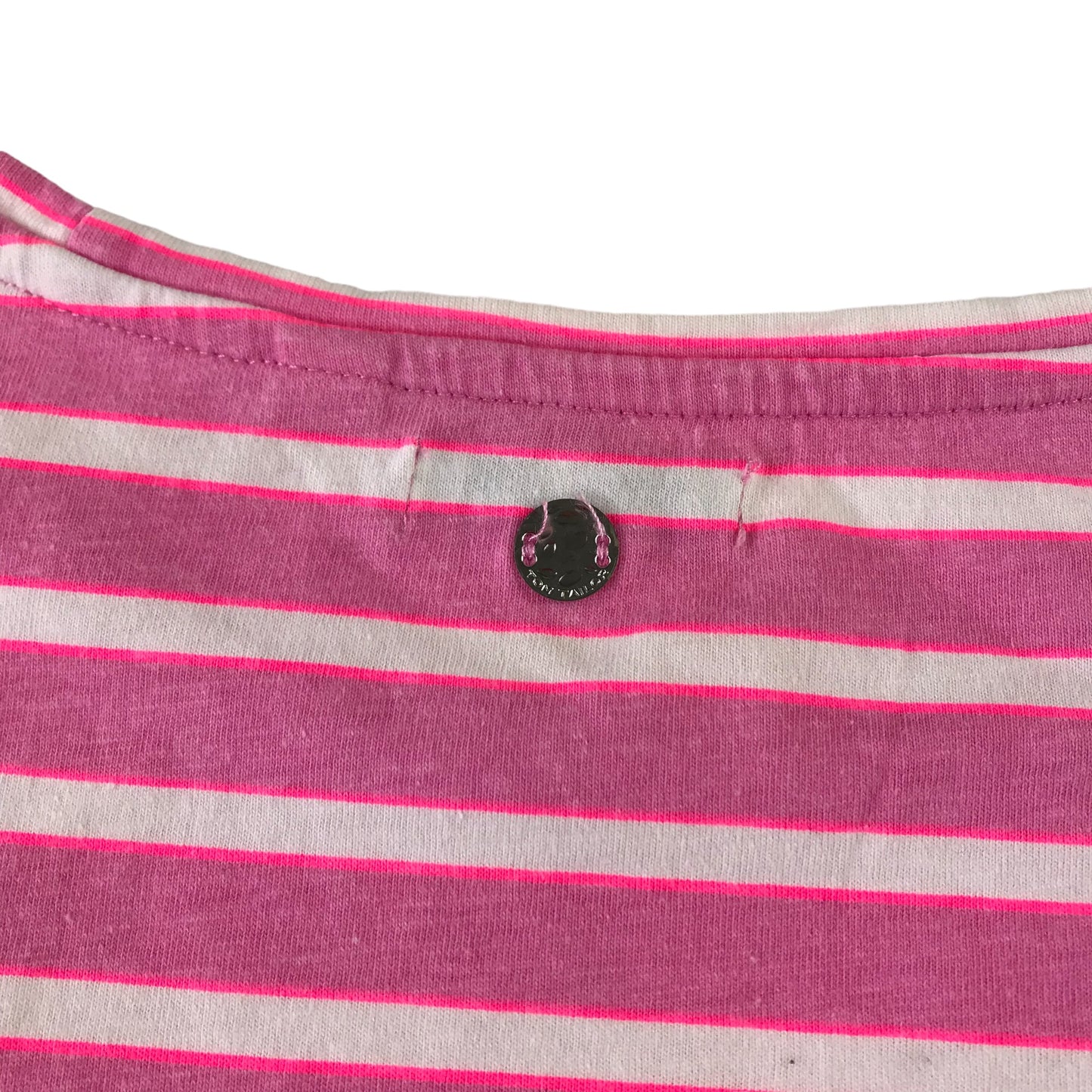 Tom Tailor t-shirt 11-12 years pink and white stripy POWER print cotton