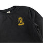 Second-hand Battlefield Primary School navy jersey crewneck, flat lay view with embroidered badge.