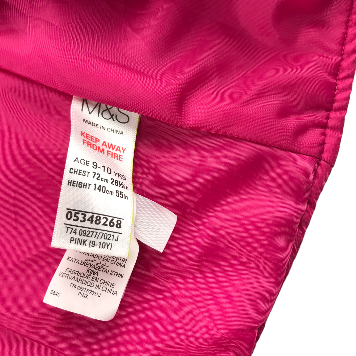 M&S Coat Age 9 Fuchsia Pink Flared