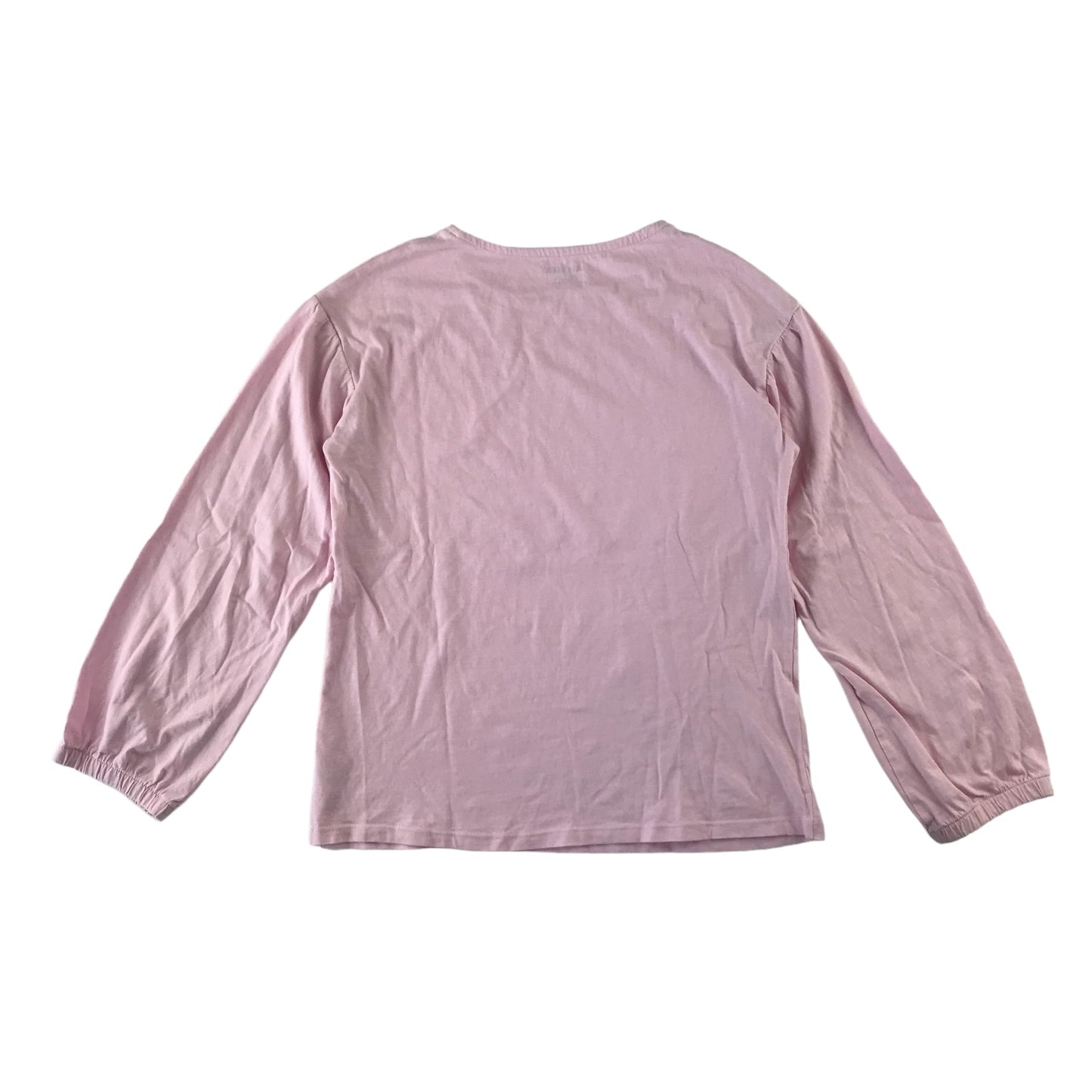 John Lewis t-shirt 11-12 years light pink long sleeve crew neck cuffed arms cotton