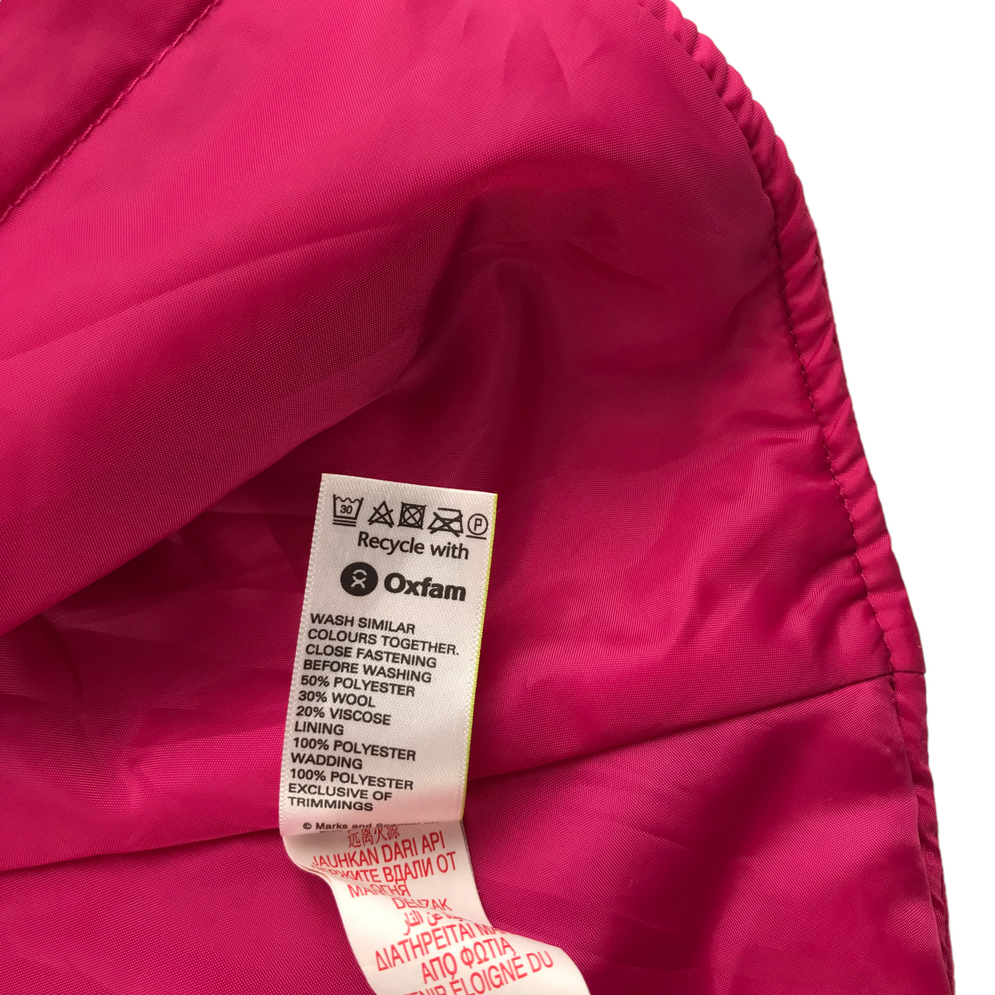 M&S Coat Age 9 Fuchsia Pink Flared