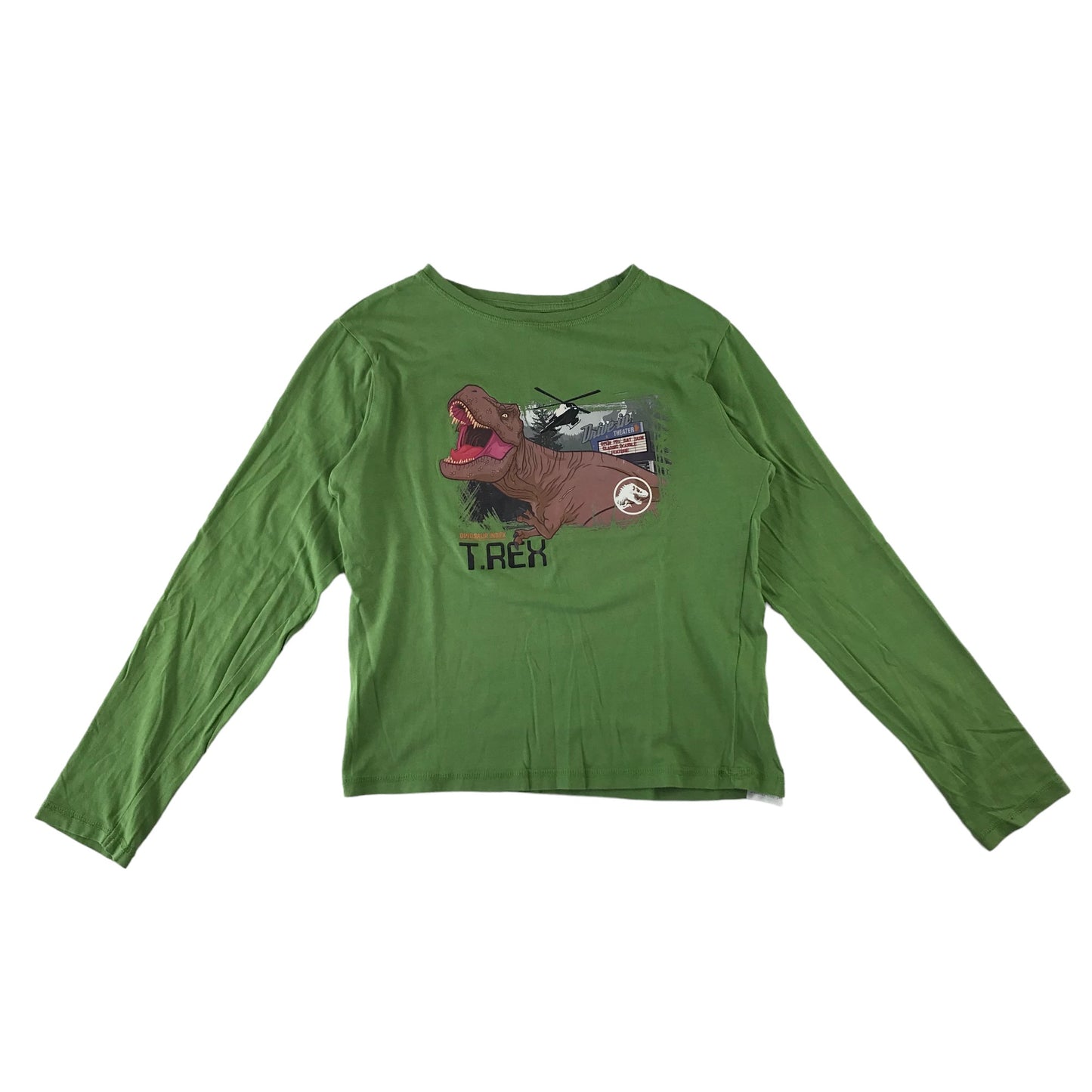 Jurassic World T-shirt 11-12 years green long sleeve slightly cropped cotton