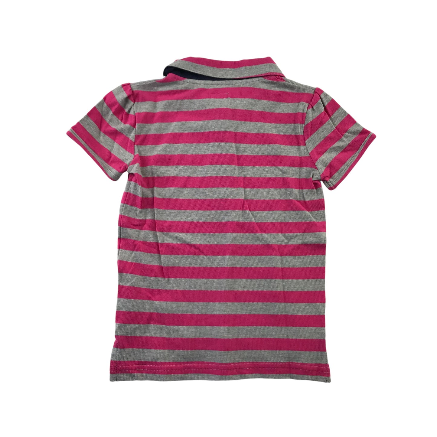 Mamas & Papas polo shirt 4-5 years pink and grey stripy short sleeve