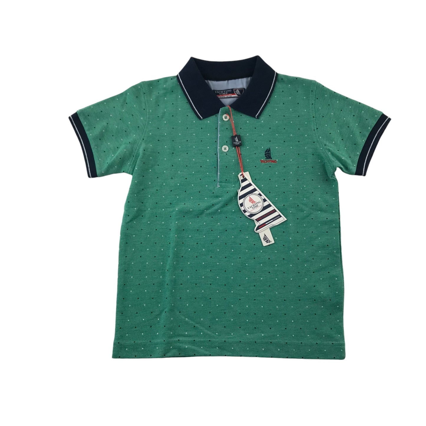 Yachting time polo shirt 5-6 years turquoise short sleeve cotton