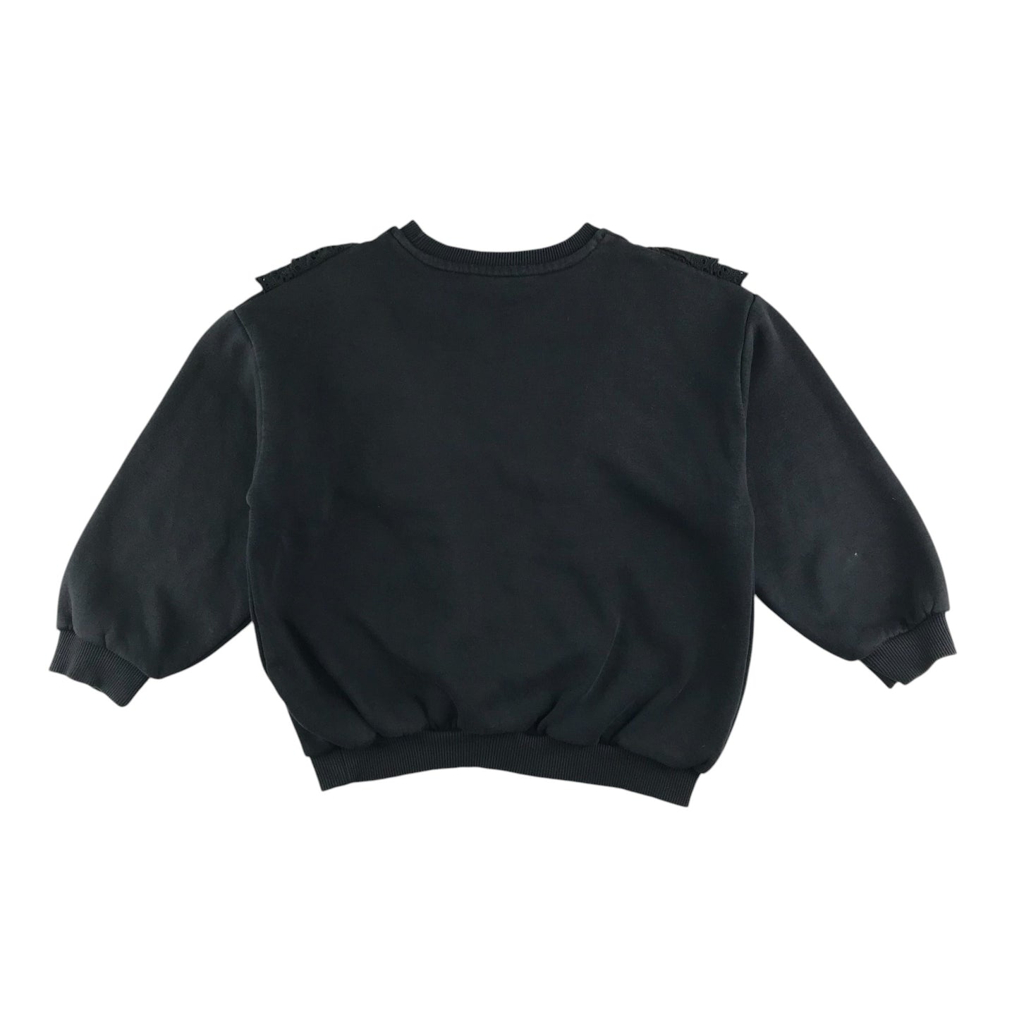 Zara sweater 8-9 years charcoal grey frilled lace details