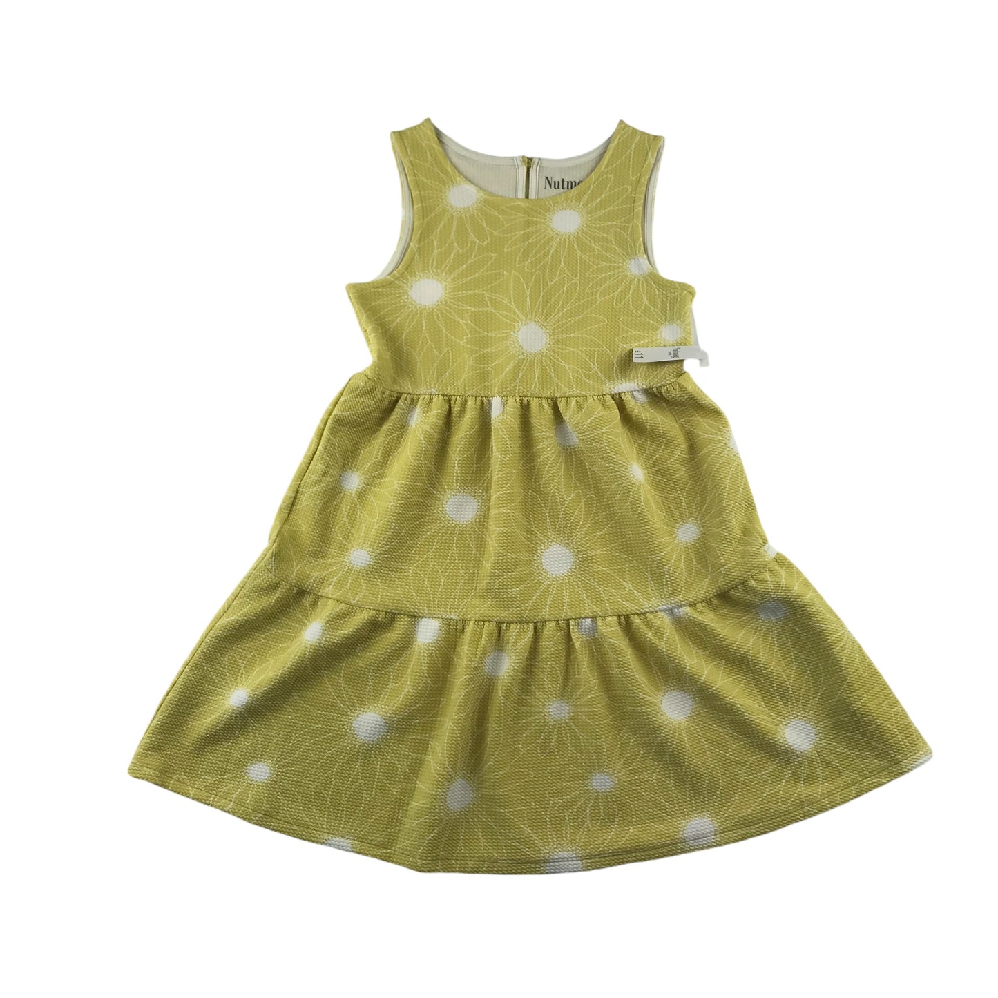 Nutmeg dress 7-8 years yellow floral casual tiered