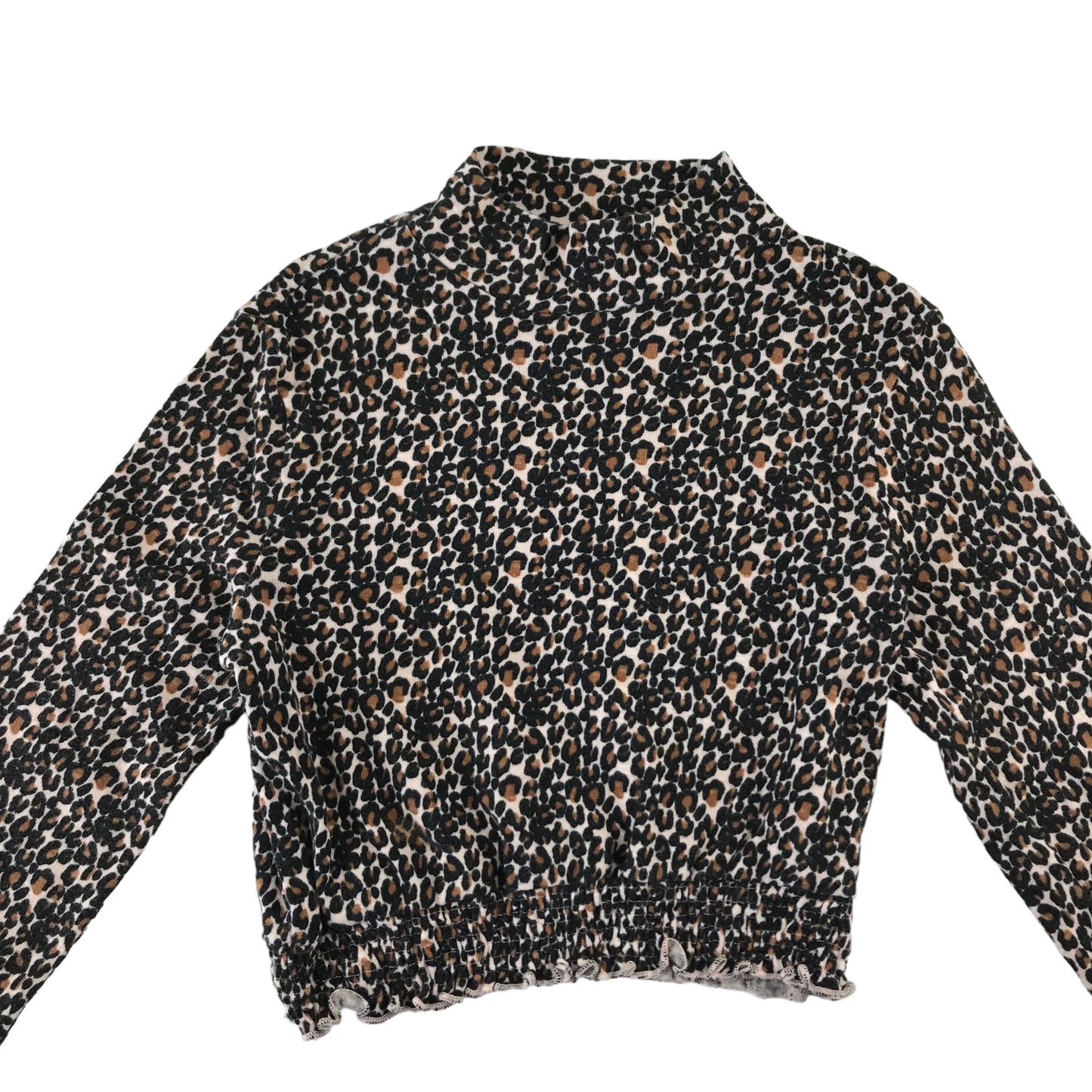 Next t-shirt 11-12 years black and brown leopard spots pattern cropped cotton