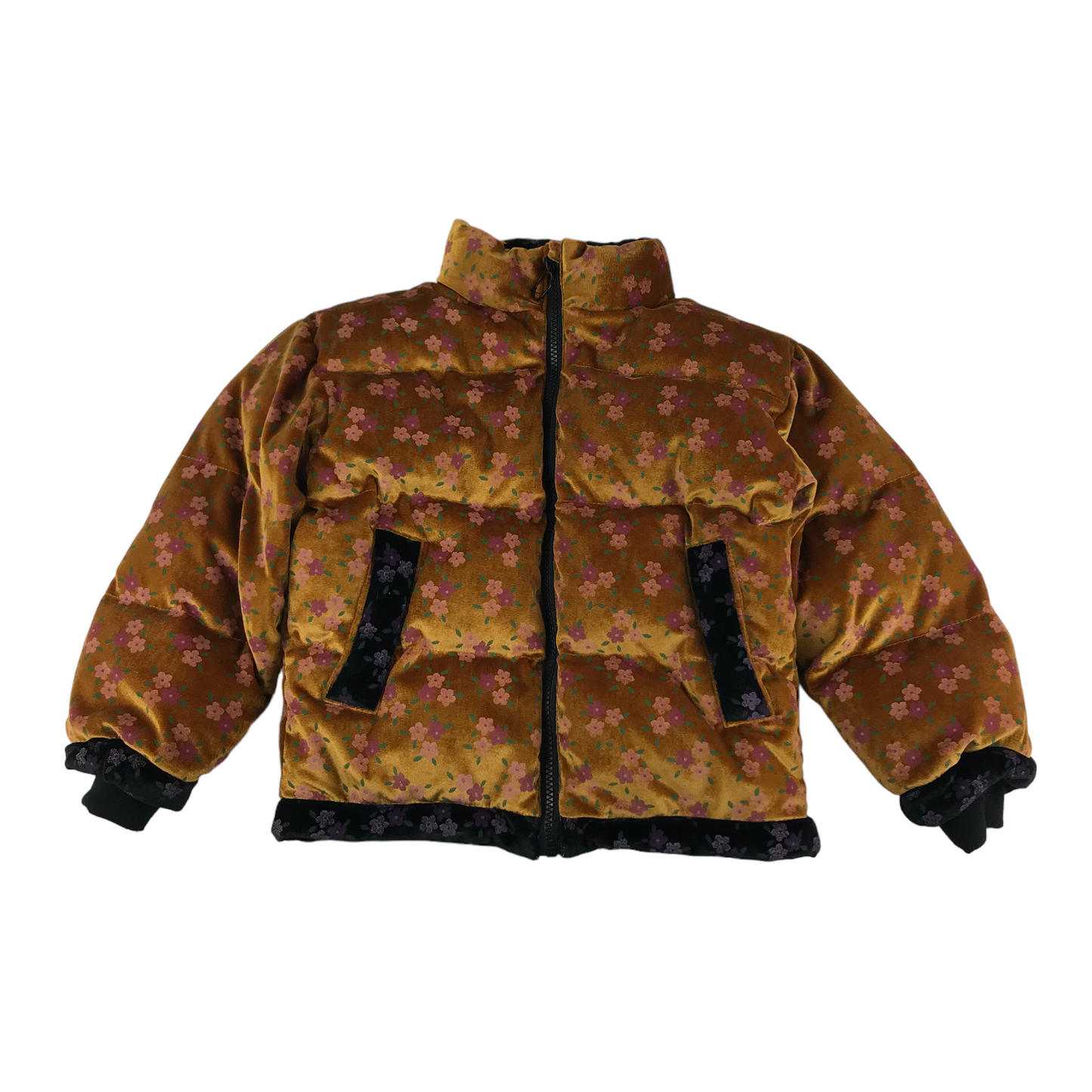 Very Jacket Age 5 Golden Floral Velvet Puffer