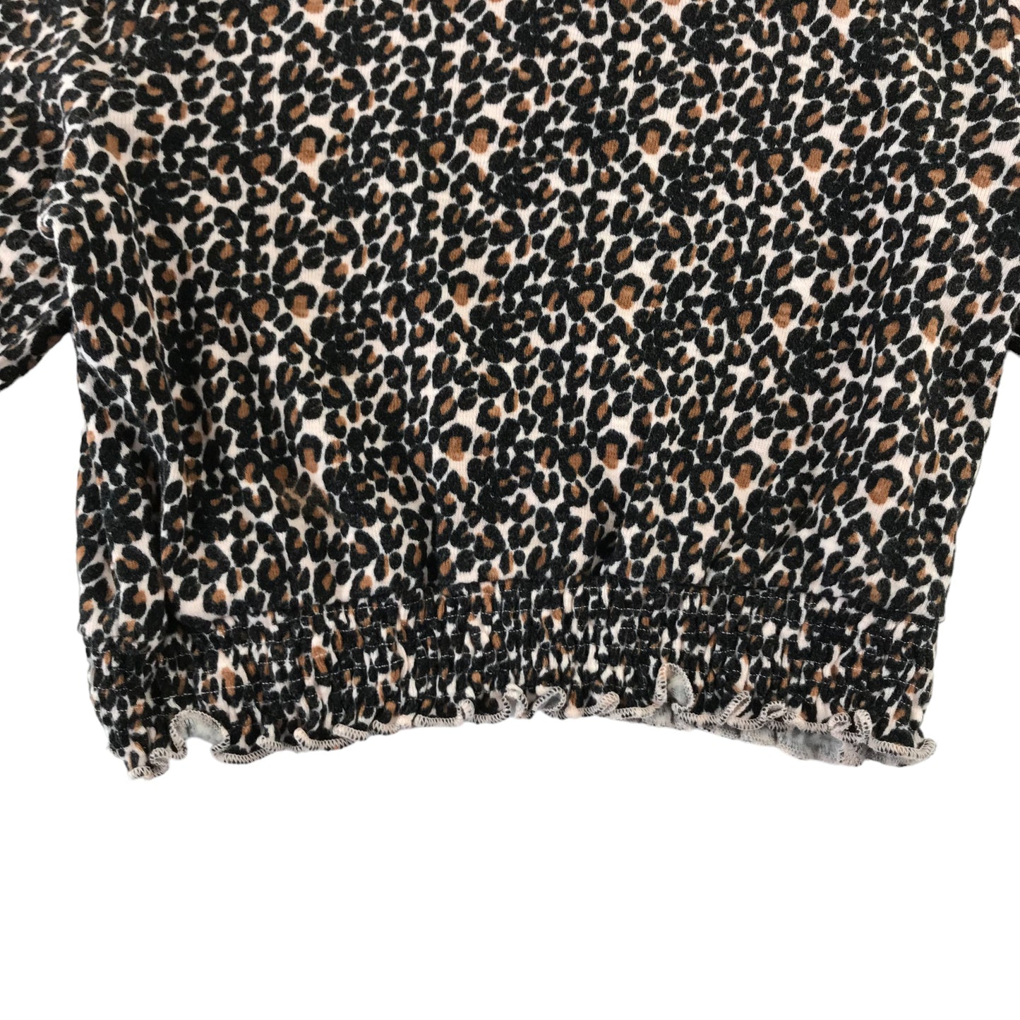 Next t-shirt 11-12 years black and brown leopard spots pattern cropped cotton