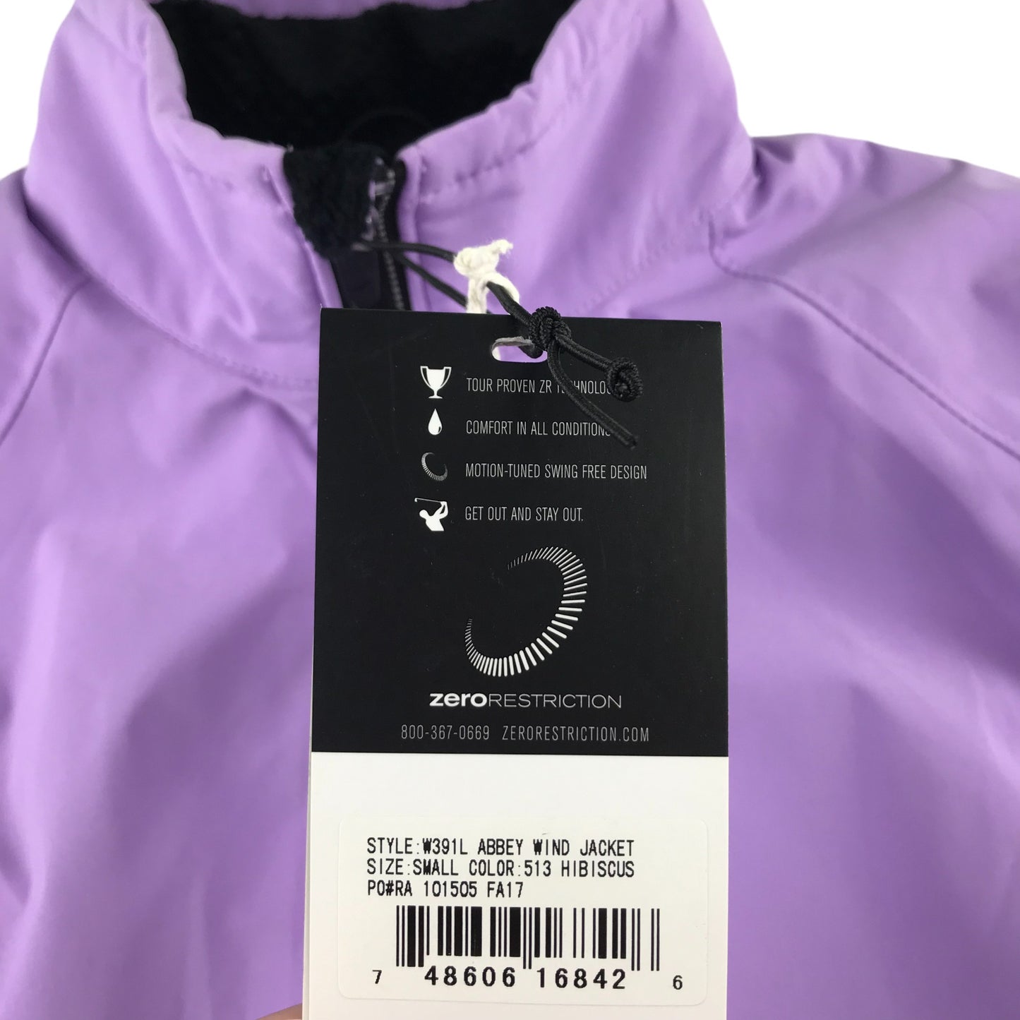 Zero Restriction light jacket women's size small lilac golf brand