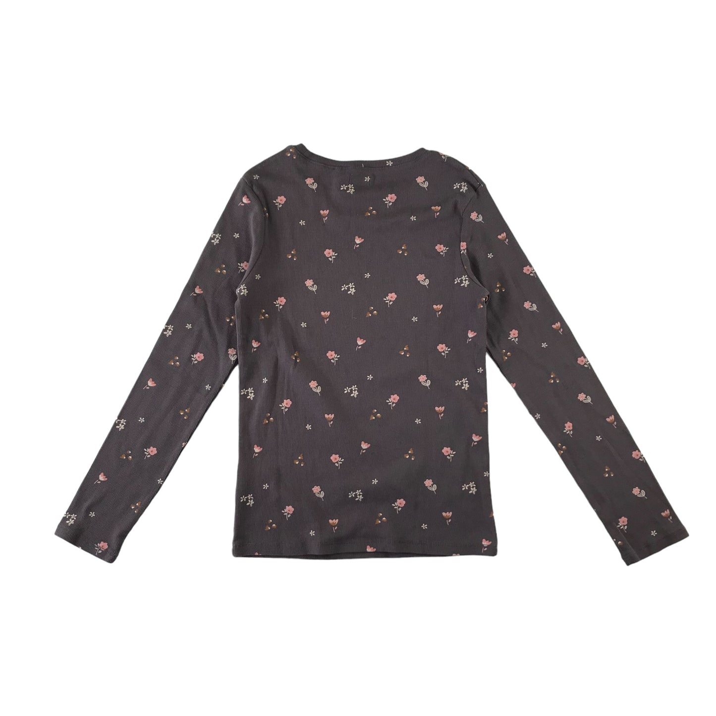 Next t-shirt 11-12 years taupe floral print pattern long sleeve