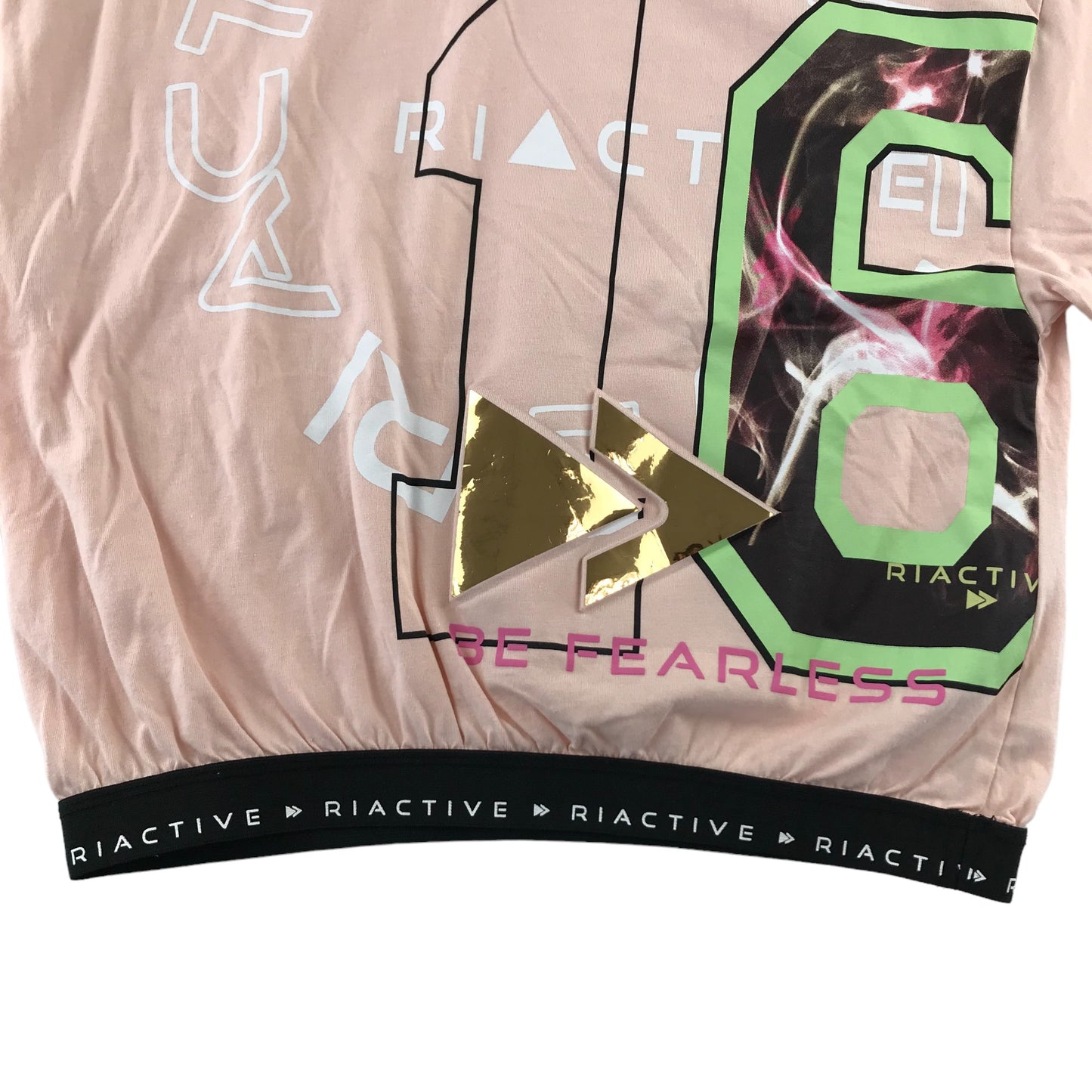 River Island t-shirt 11-12 years light pink cropped graphic design cotton