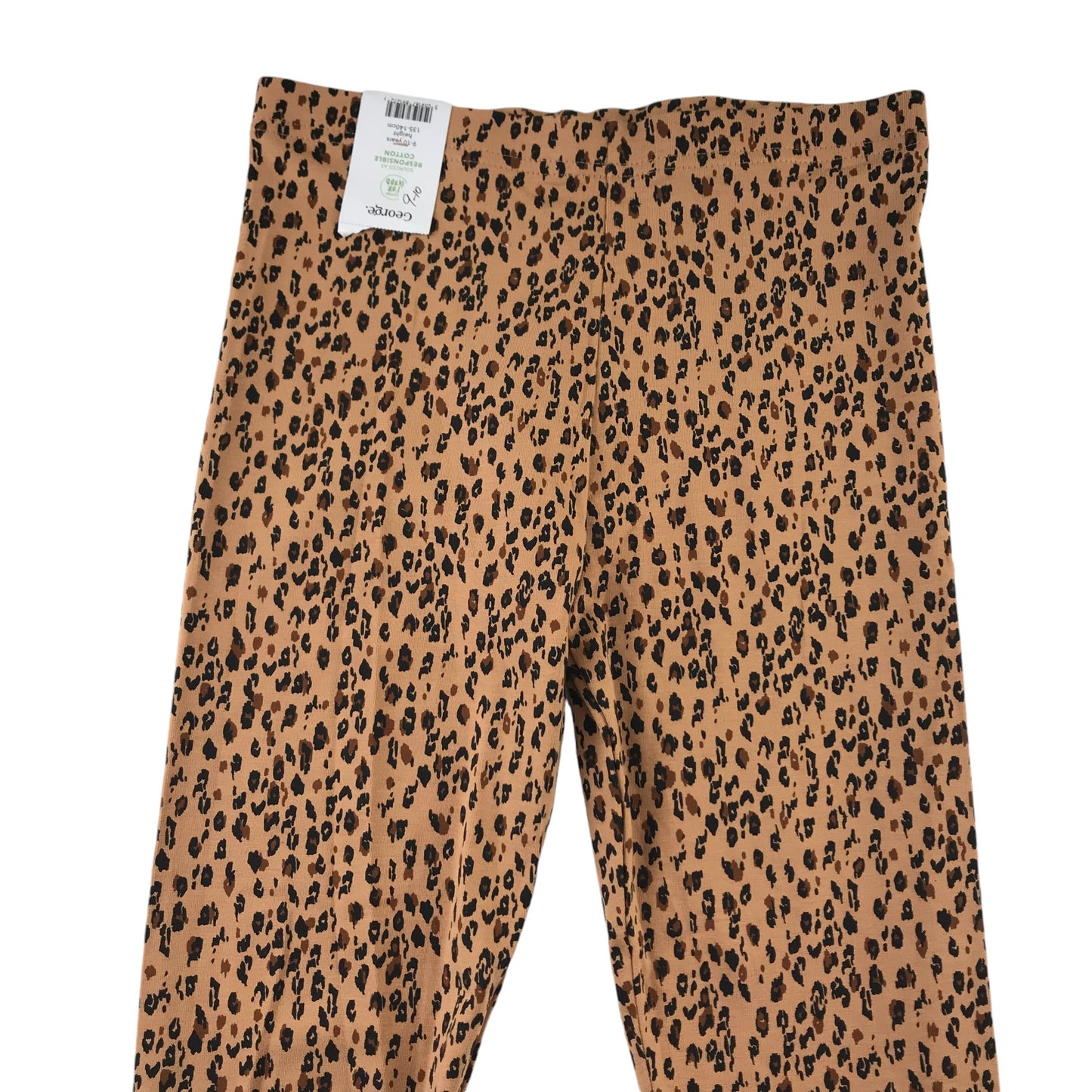 George leggings 9-10 years brown leopard spot pattern cotton blend