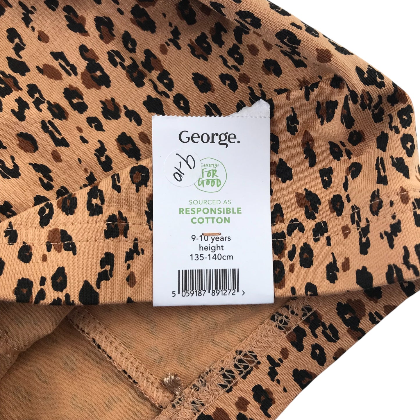 George leggings 9-10 years brown leopard spot pattern cotton blend