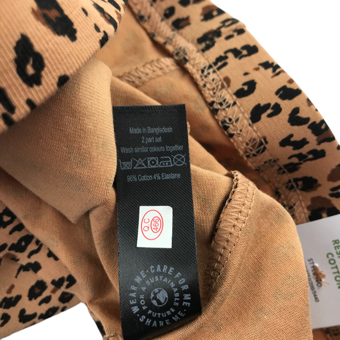 George leggings 9-10 years brown leopard spot pattern cotton blend