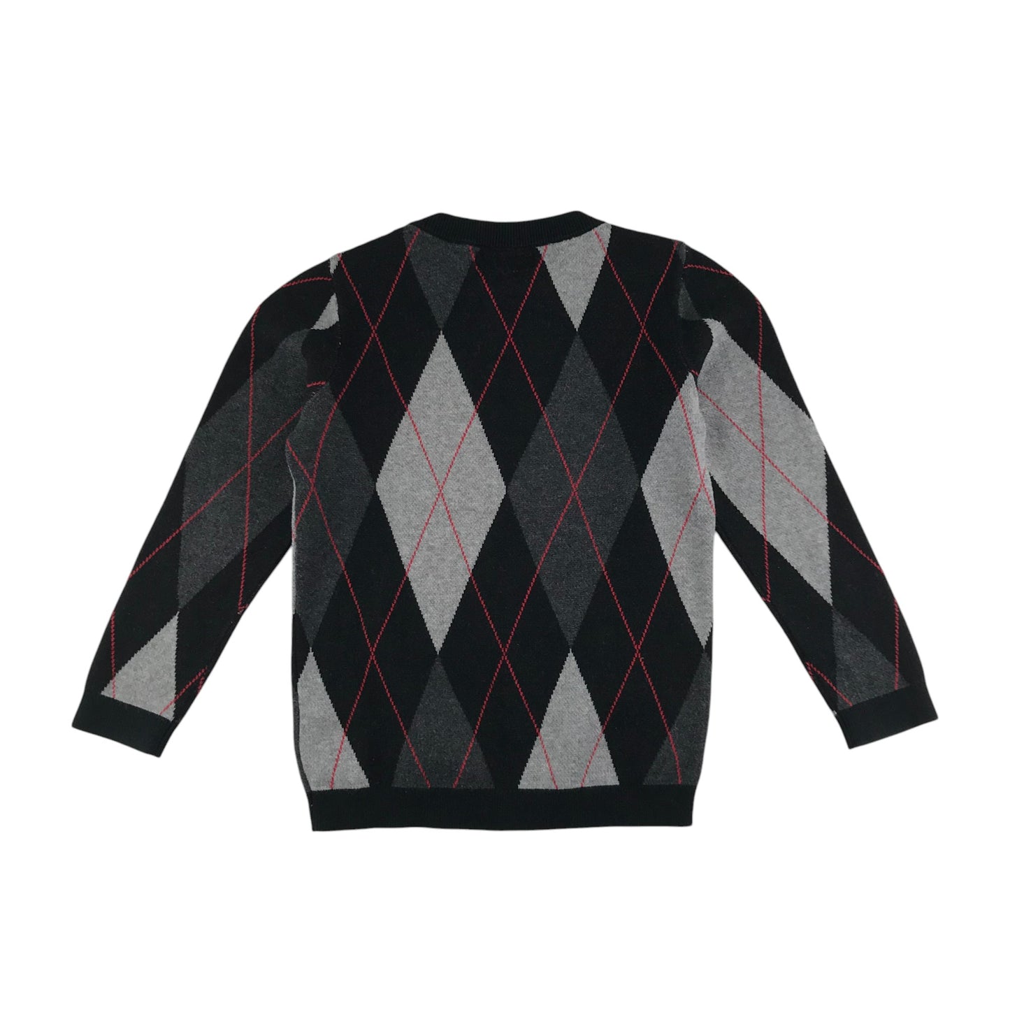 Next jumper 5-6 years black and grey diamond check pattern cotton