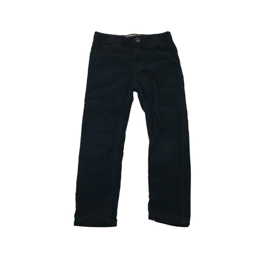 H&M Trousers Age 5-6 Black Corduroy Slim Fit Adjustable Waist Cotton