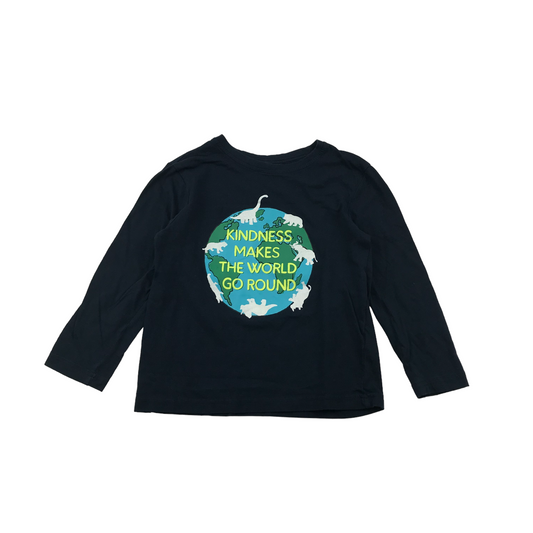 Primark Navy Inspirational Earth T-shirt Age 5