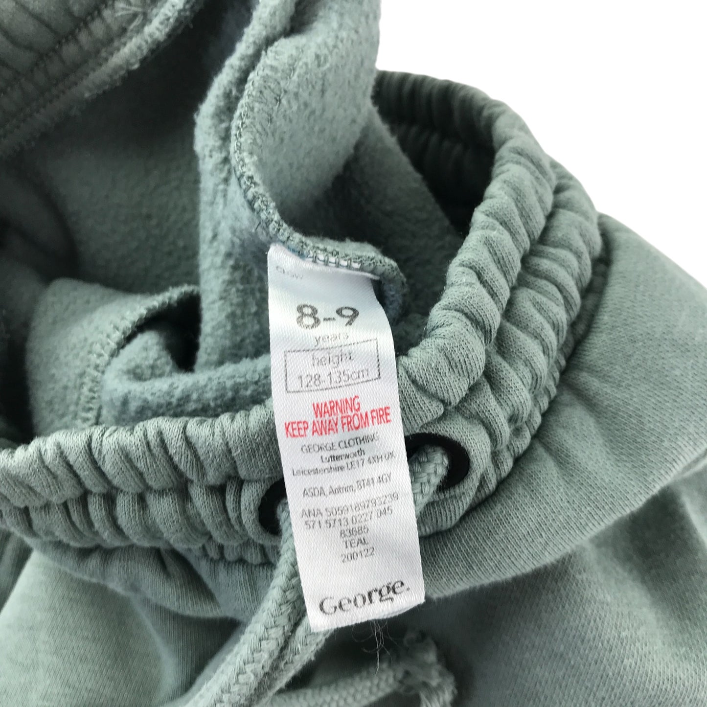 George joggers 8-9 years dusty teal elasticated waist