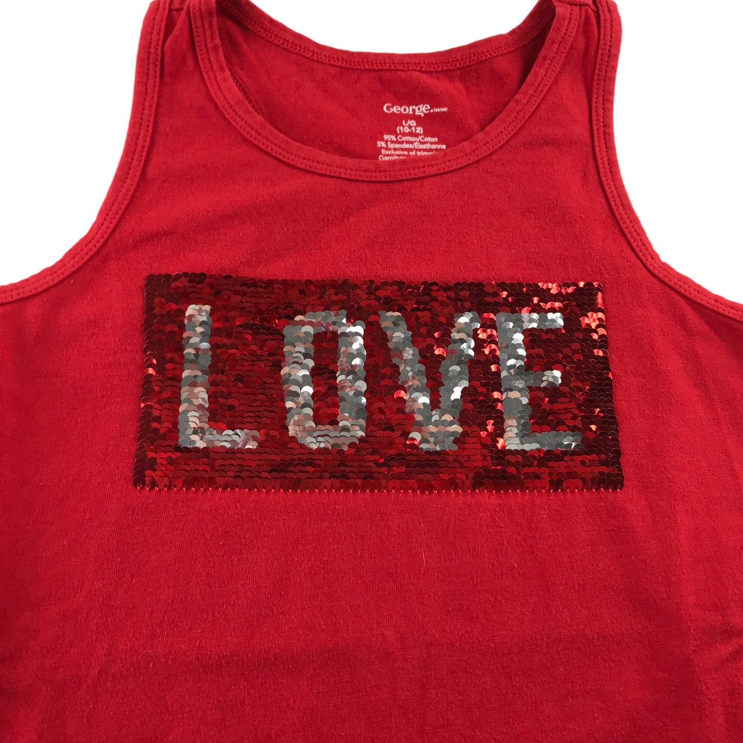 George tank top 10-12 years red flip sequin CANADA LOVE