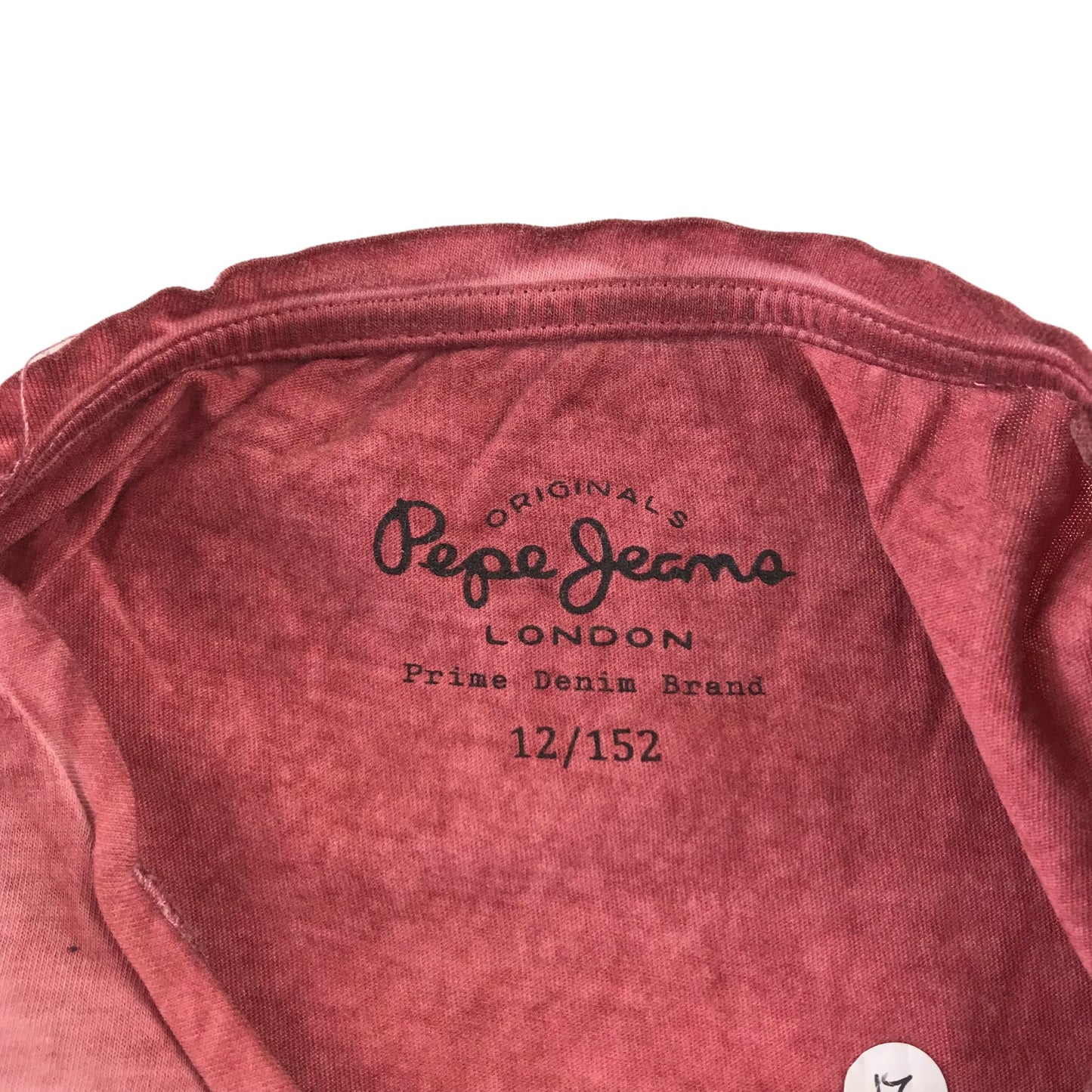 Pepe Jeans t-shirt 11-12 years washed out red long sleeve cotton