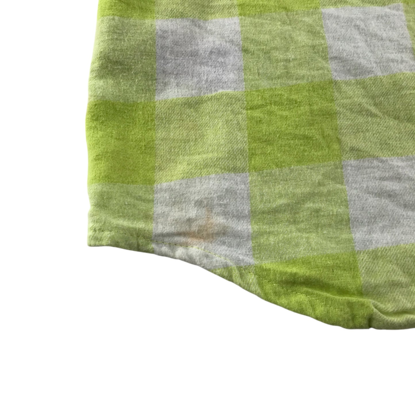 Destination shirt 9-10 years lime green and white check pattern button up cotton