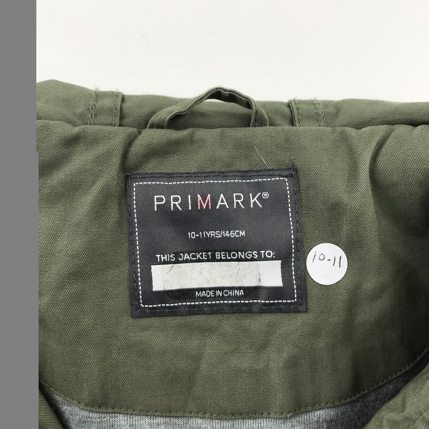 Primark light jacket 10-11 years Khaki Plain Cotton