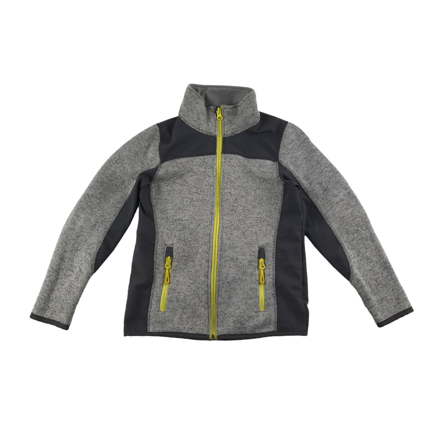 Crane Fleece Age 9 Grey Black Panelled Full Zipper