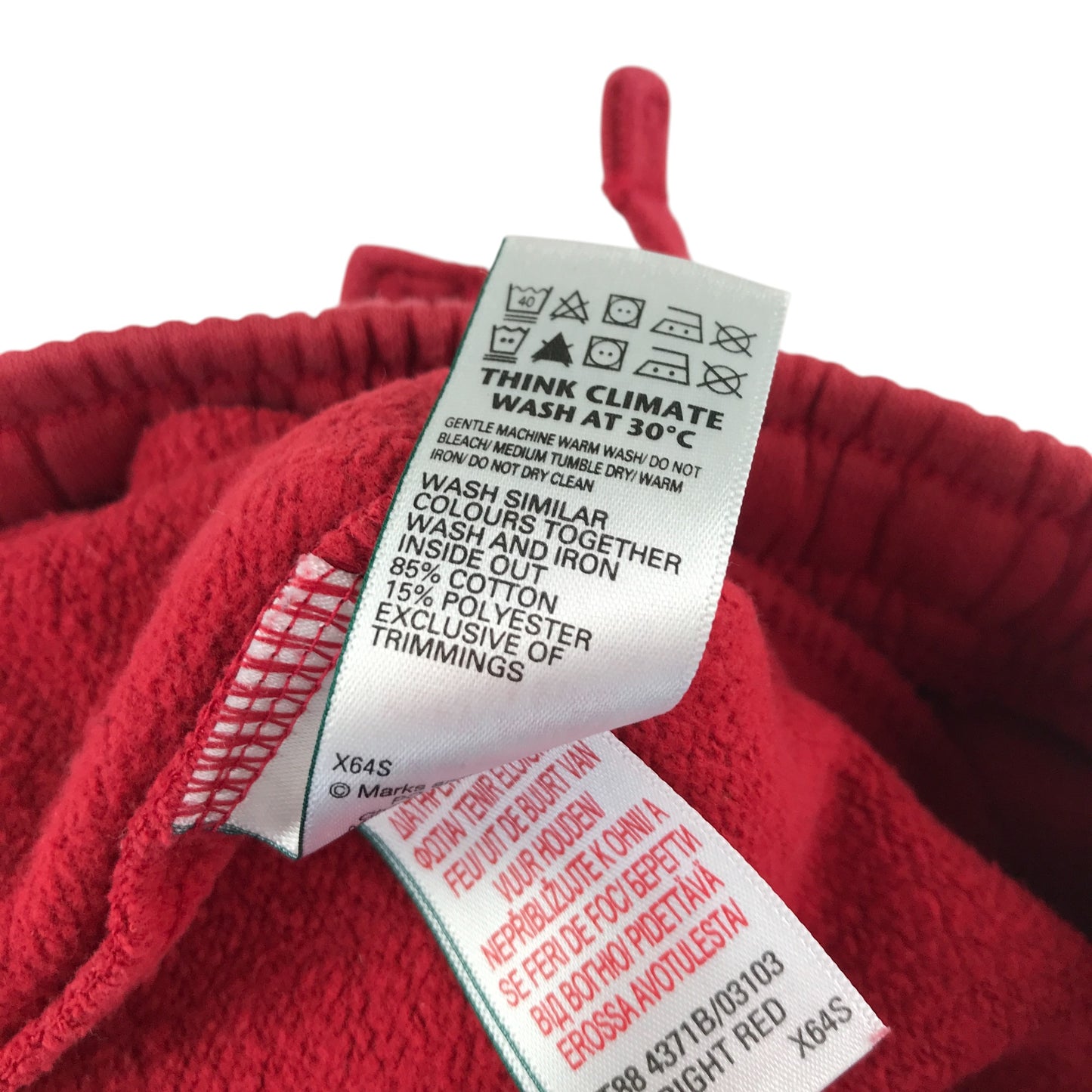 M&S joggers 5-6 years bright red elasticated waist
