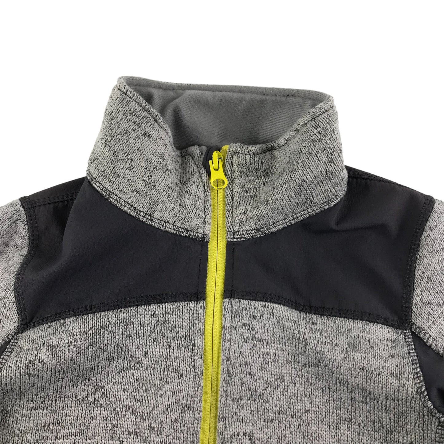 Crane Fleece Age 9 Grey Black Panelled Full Zipper