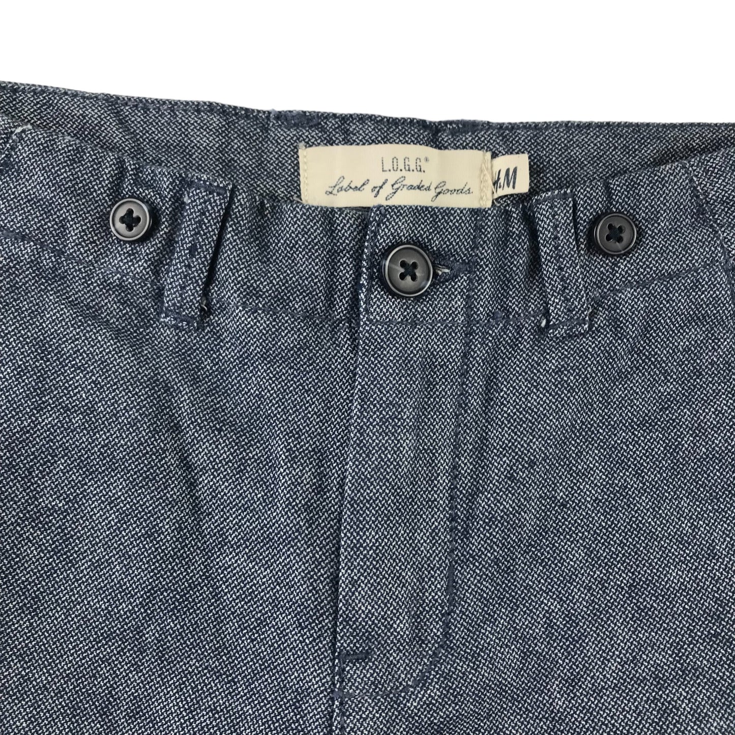 H&M Trousers Age 5 Blue Knit Pattern Chino Style Cotton