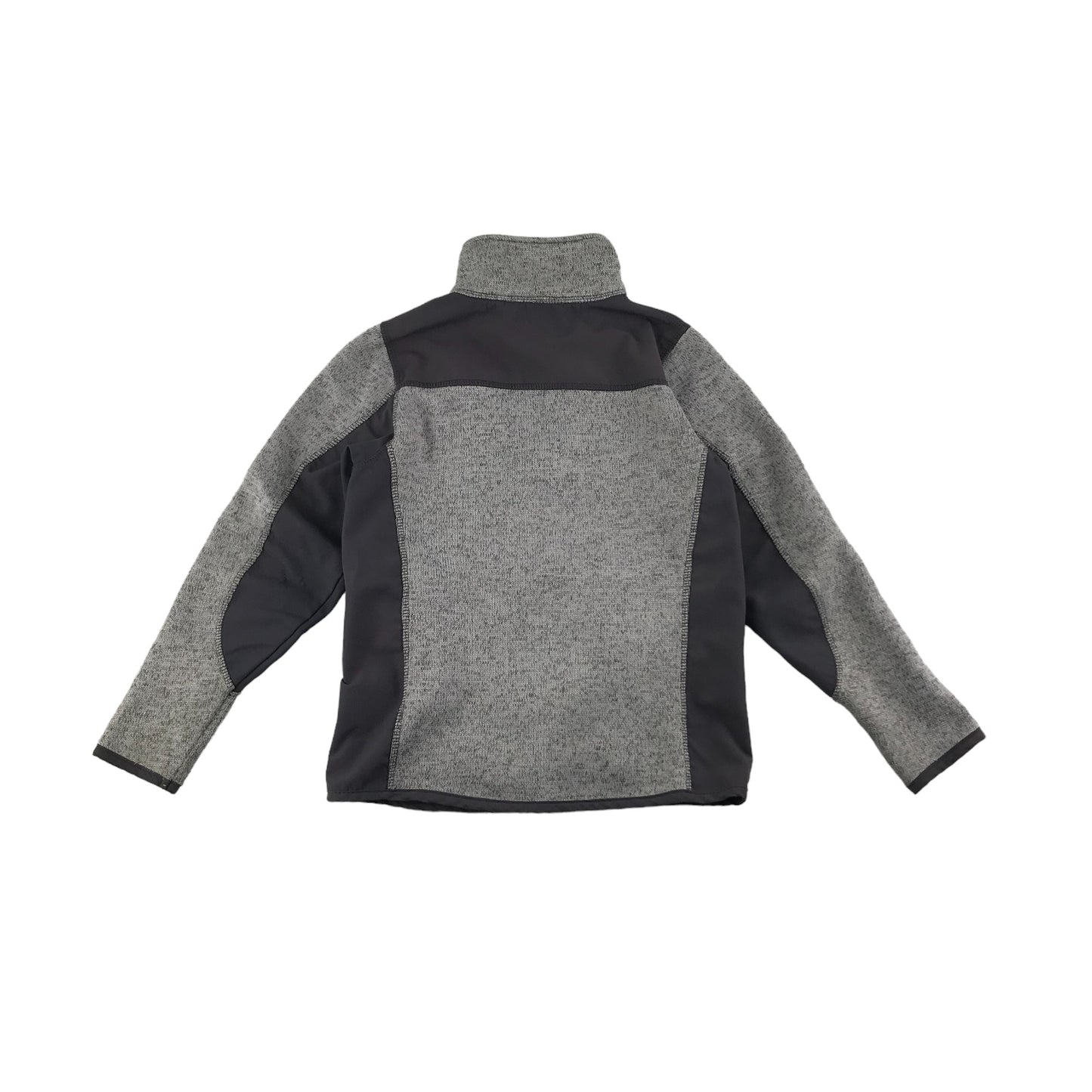 Crane Fleece Age 9 Grey Black Panelled Full Zipper