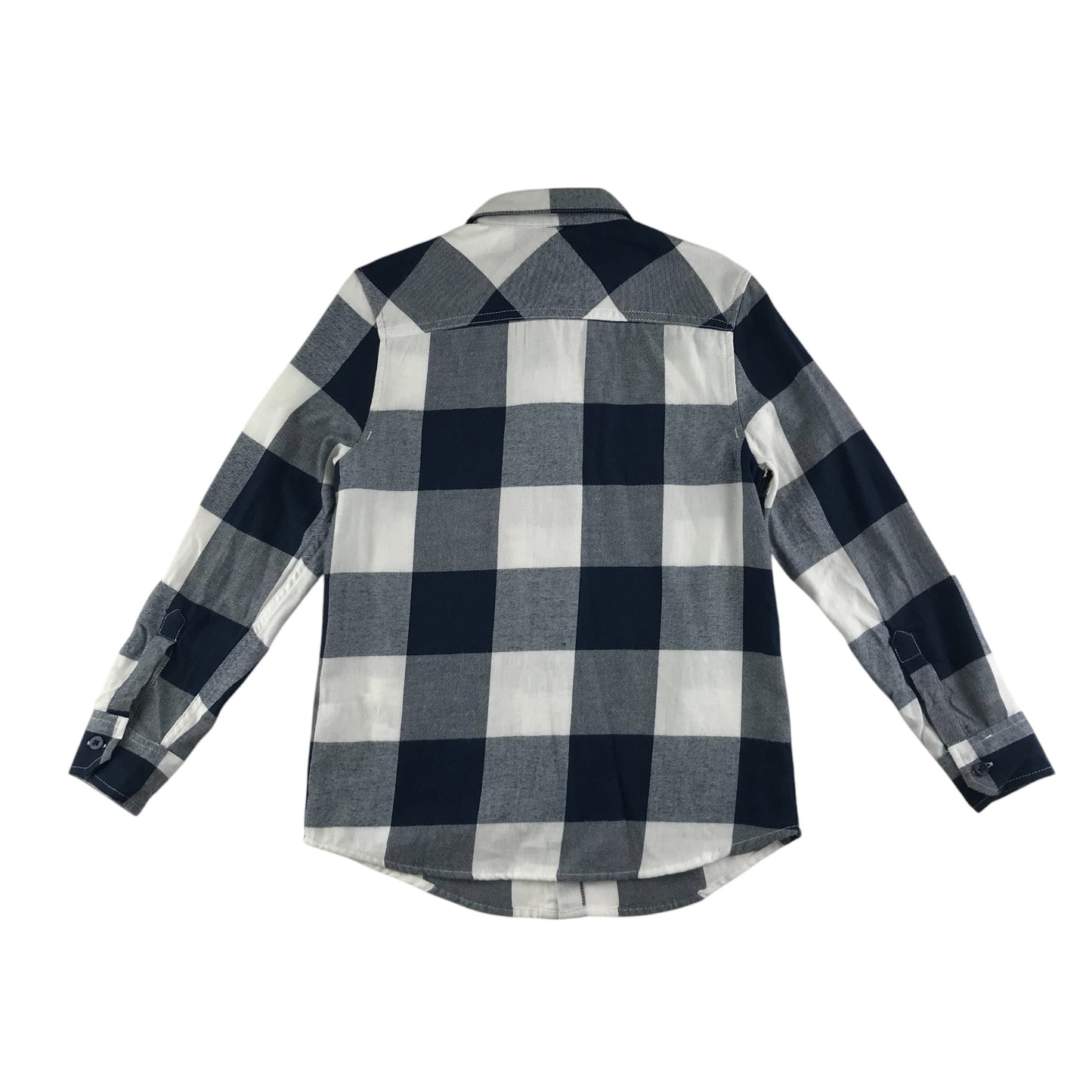 M&S shirt 9-10 years navy and white check pattern flannel cotton