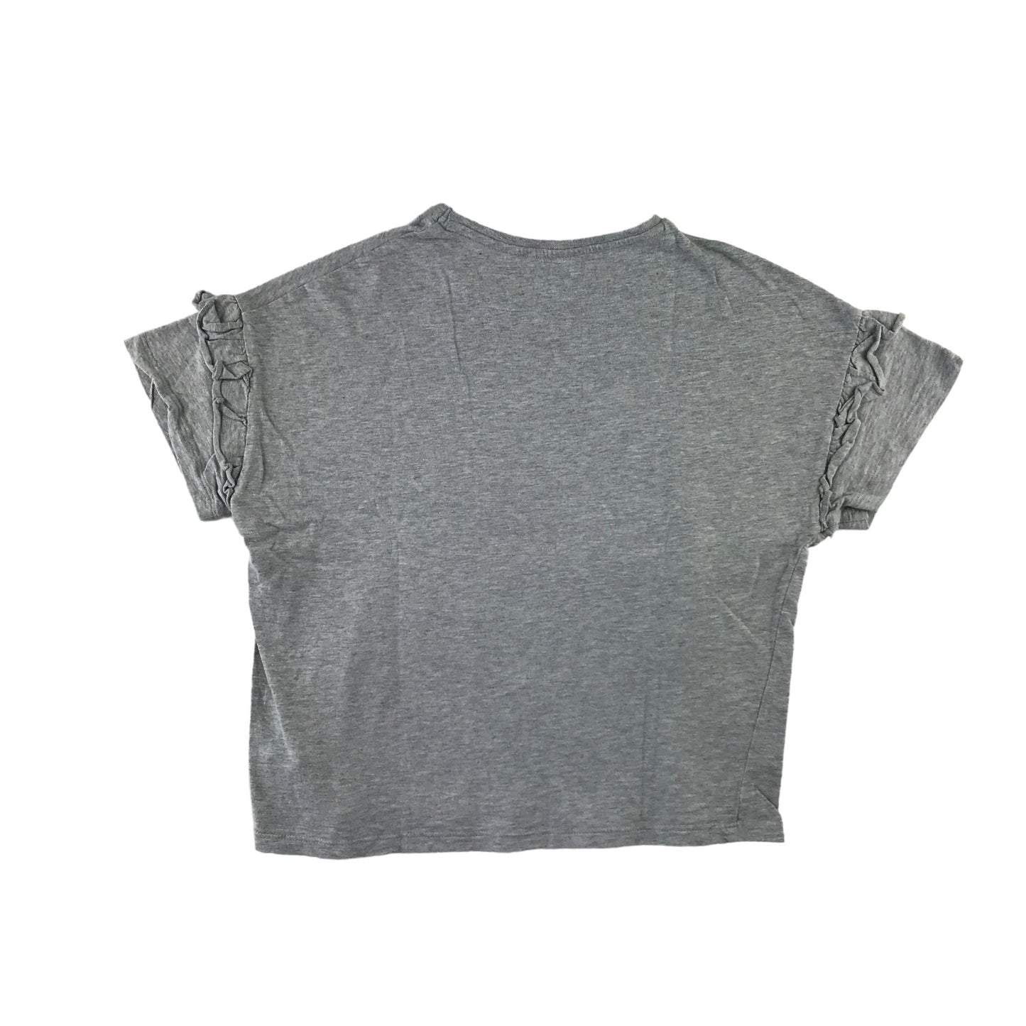 F&F t-shirt 11-12 years light grey butterfly print short sleeve