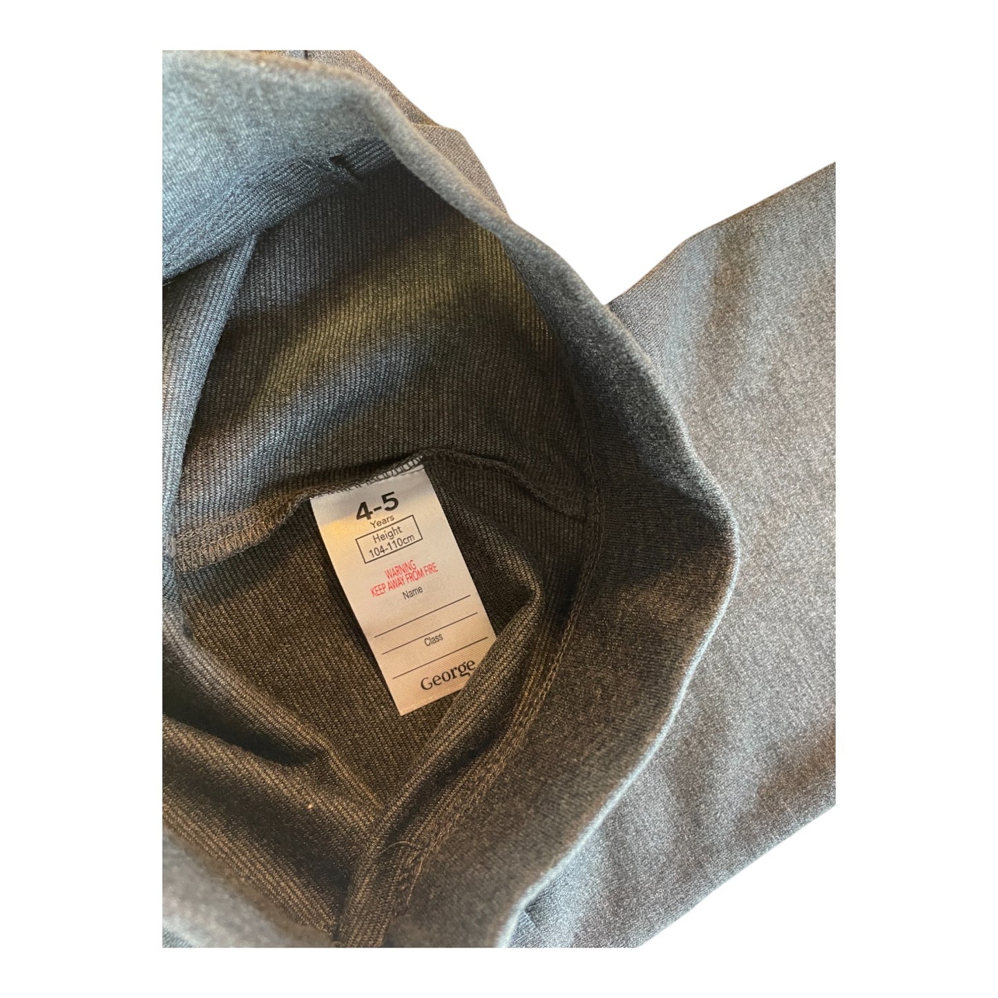 George school trousers 4-5 years grey girls jersey straight leg with love heart trinket
