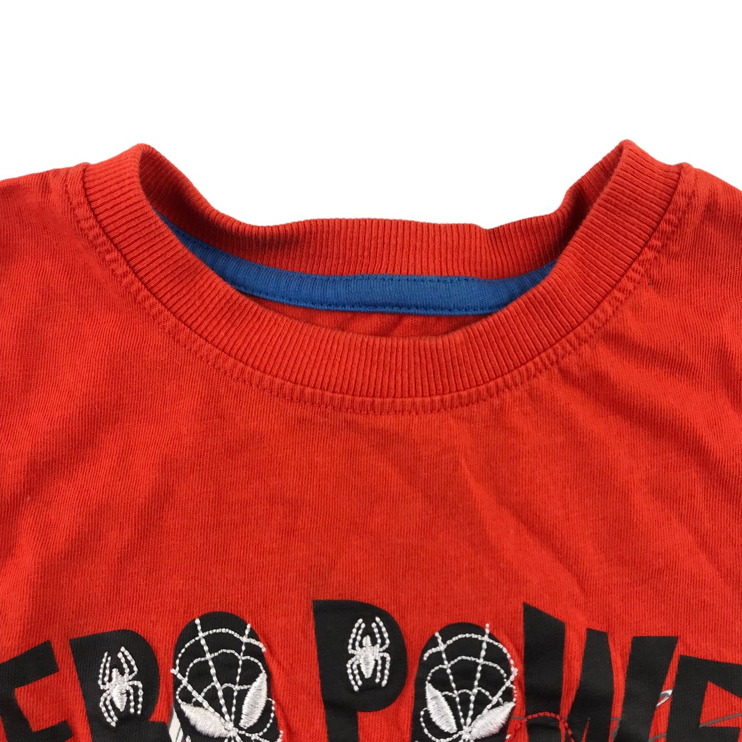 M&S T-shirt Age 5 Red Soft Spider Man Print