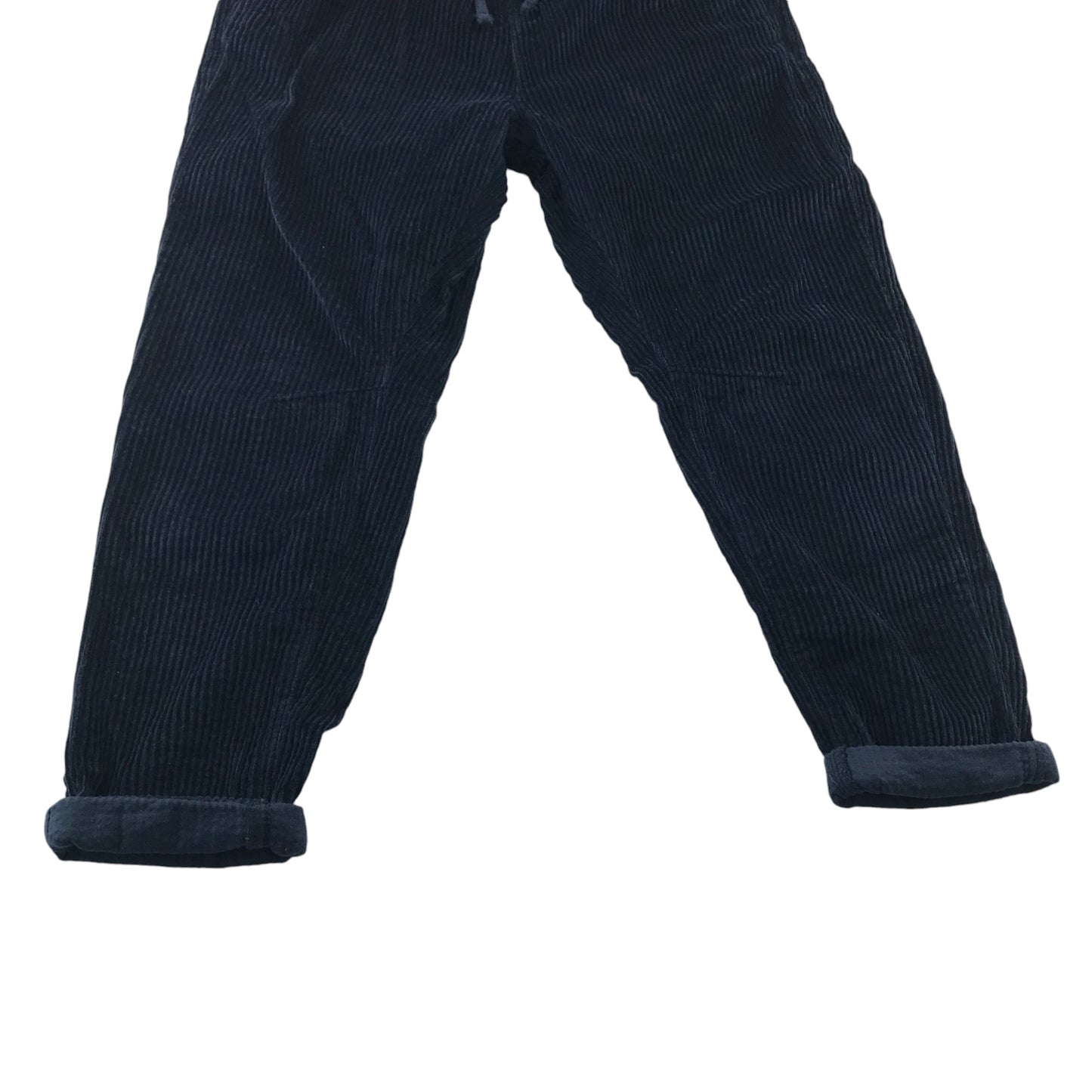 M&S trousers 7-8 years navy blue corduroy pull up style cotton