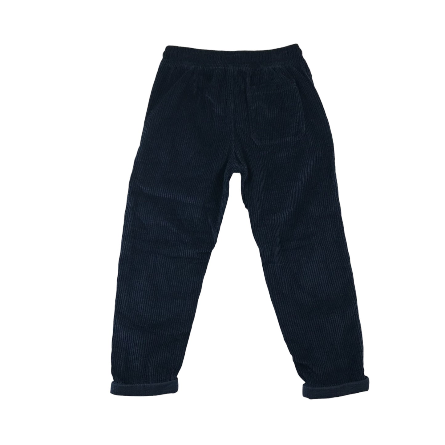 M&S trousers 7-8 years navy blue corduroy pull up style cotton