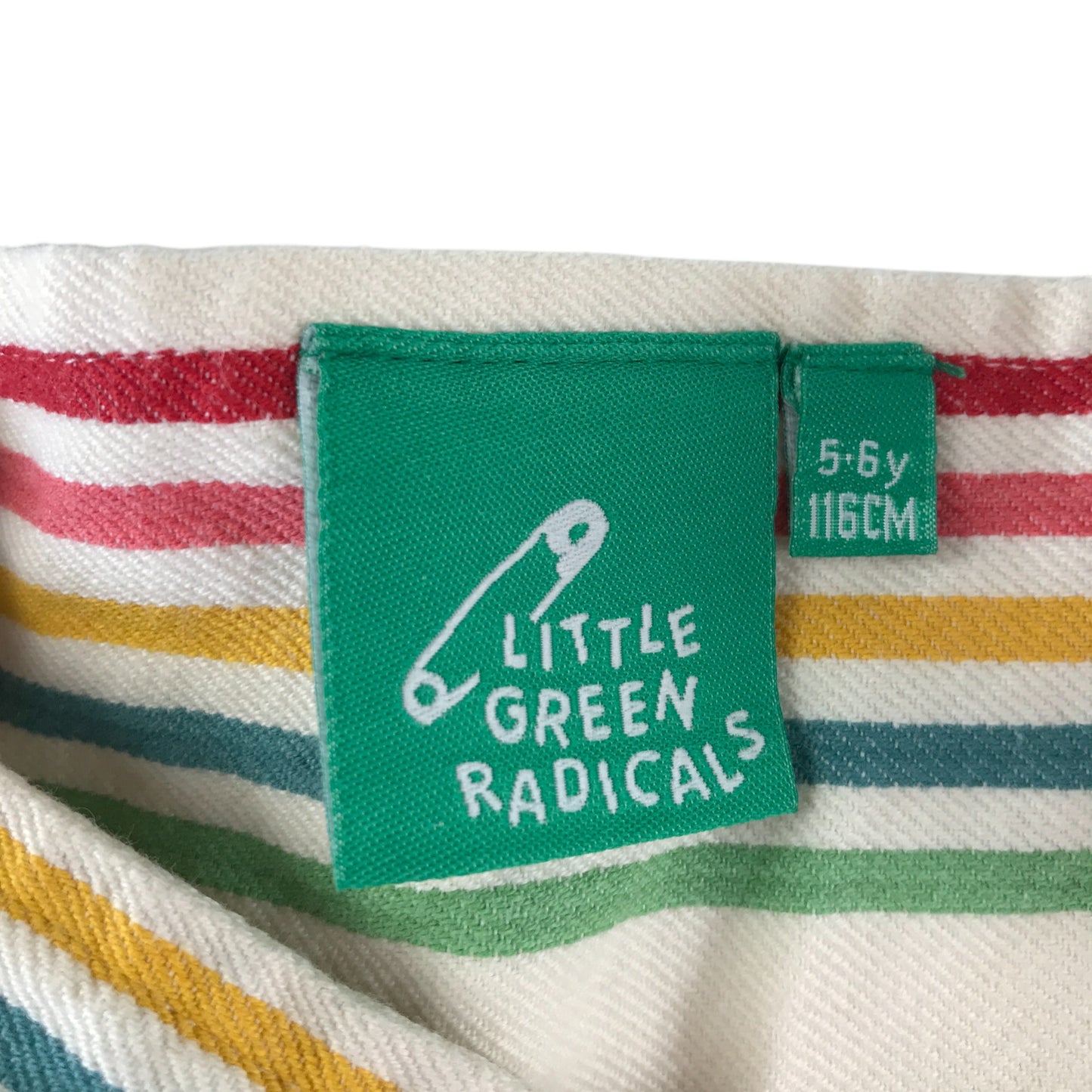 Little Green Radicals dress 5-6 years multicolour striped organic cotton