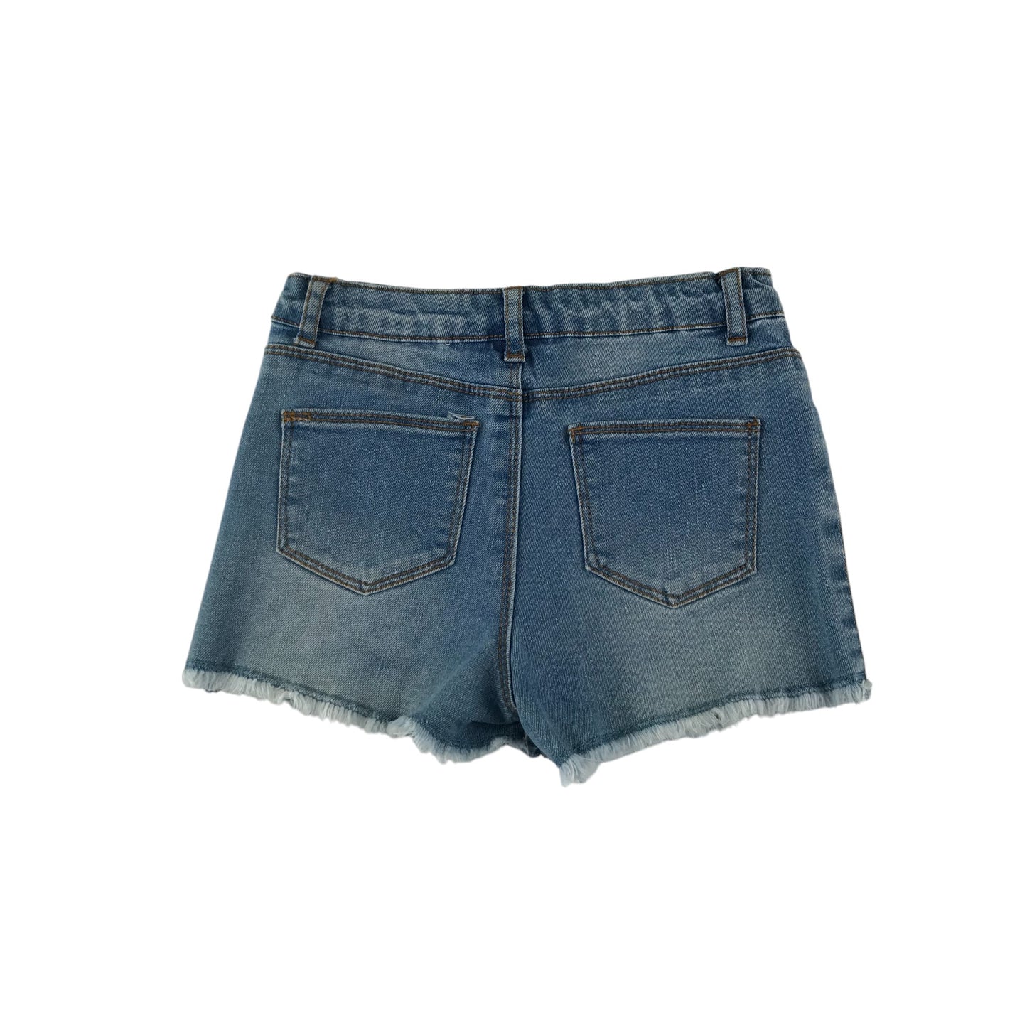 Primark shorts 6-7 years blue denim with embroidered patches Mini Mouse