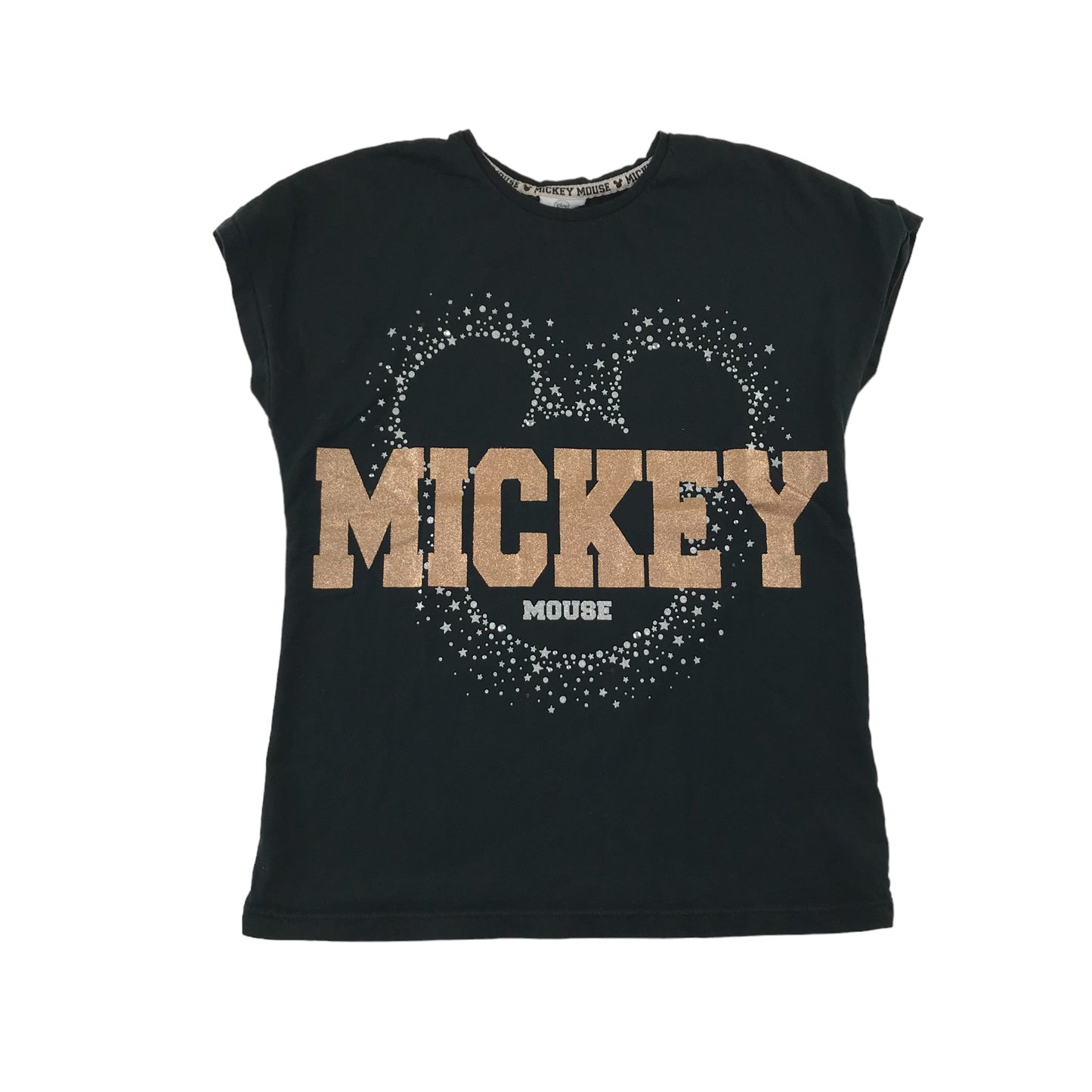 George t-shirt 11-12 years black short sleeve glittery Mickey Mouse cotton