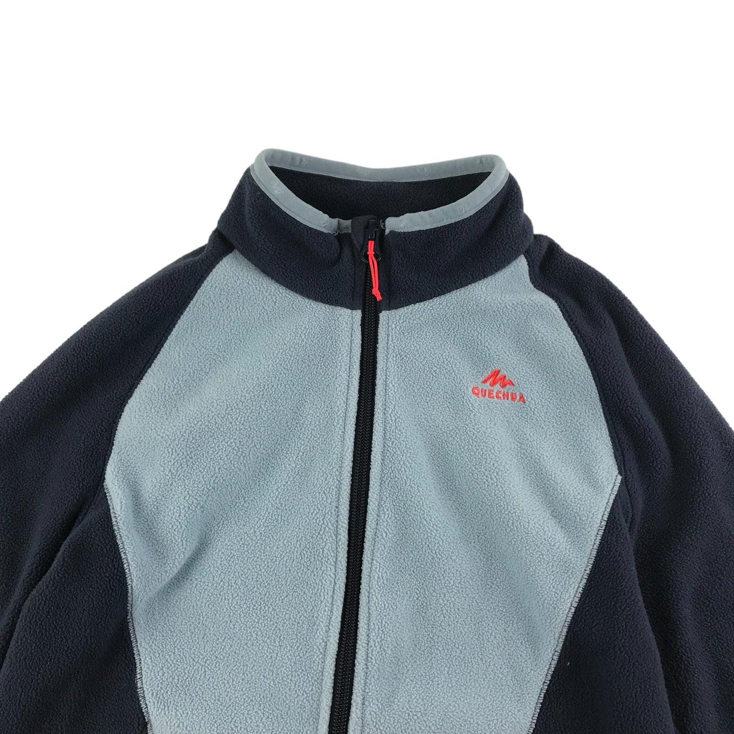 Decathlon size 8-9 light blue and navy zipped fleece