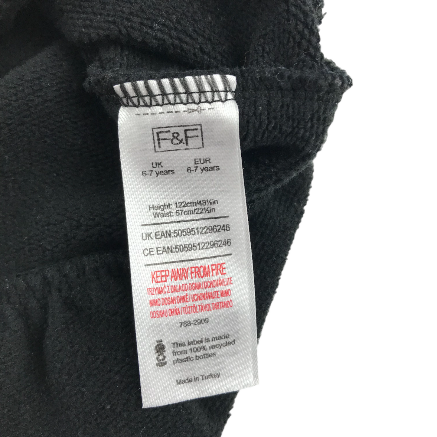 F&F Dress Age 6 Black Jersey Text Graphic Design