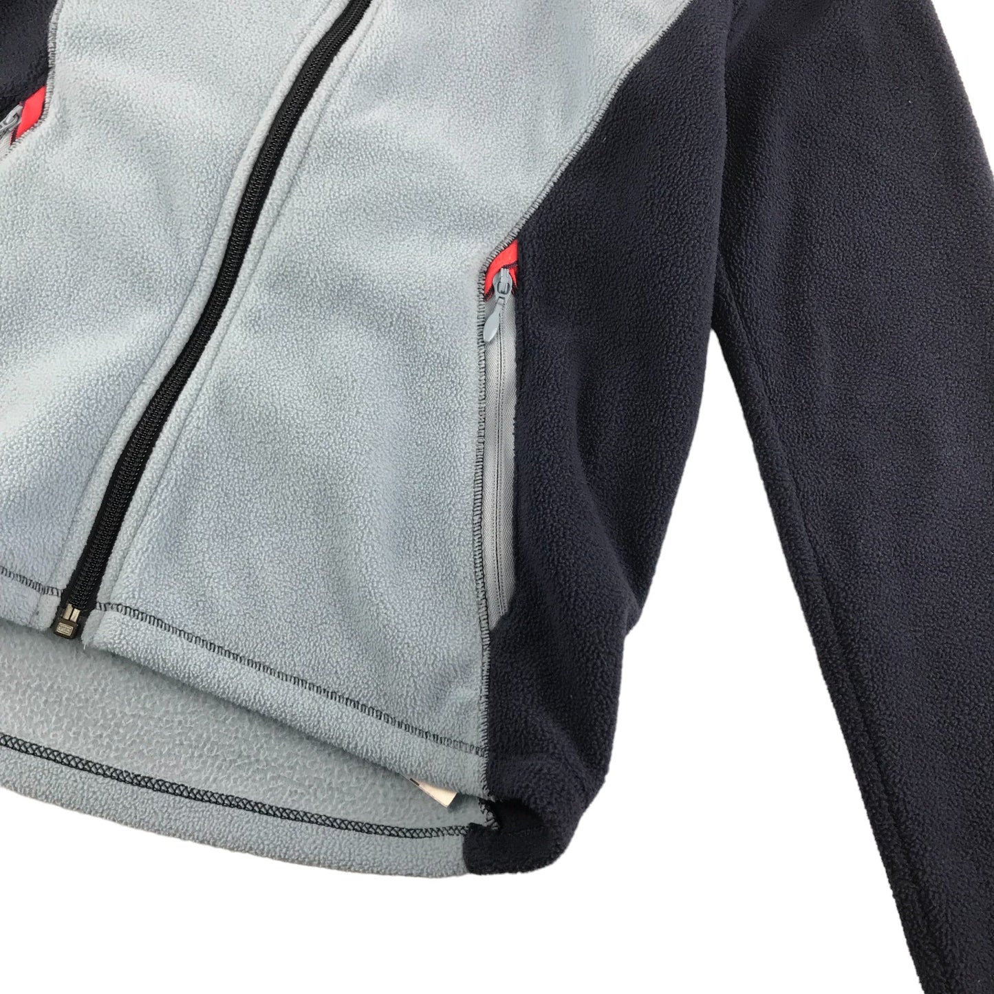 Decathlon size 8-9 light blue and navy zipped fleece
