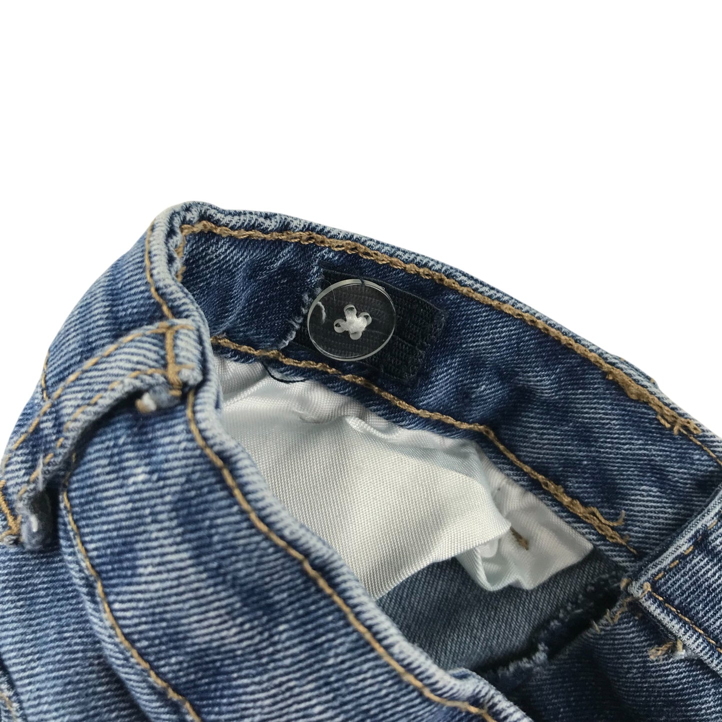 Primark shorts 6-7 years blue denim mid rise with embroidered unicorns